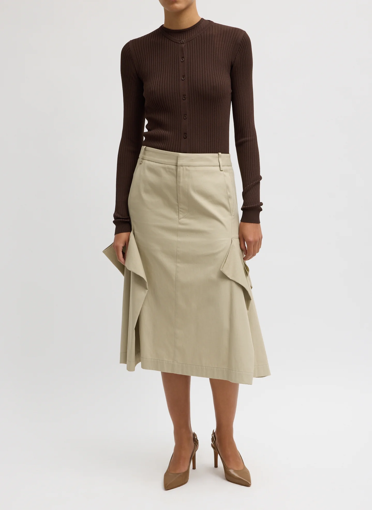 Ribbed Sweater Slim Cardigan - Image 5
