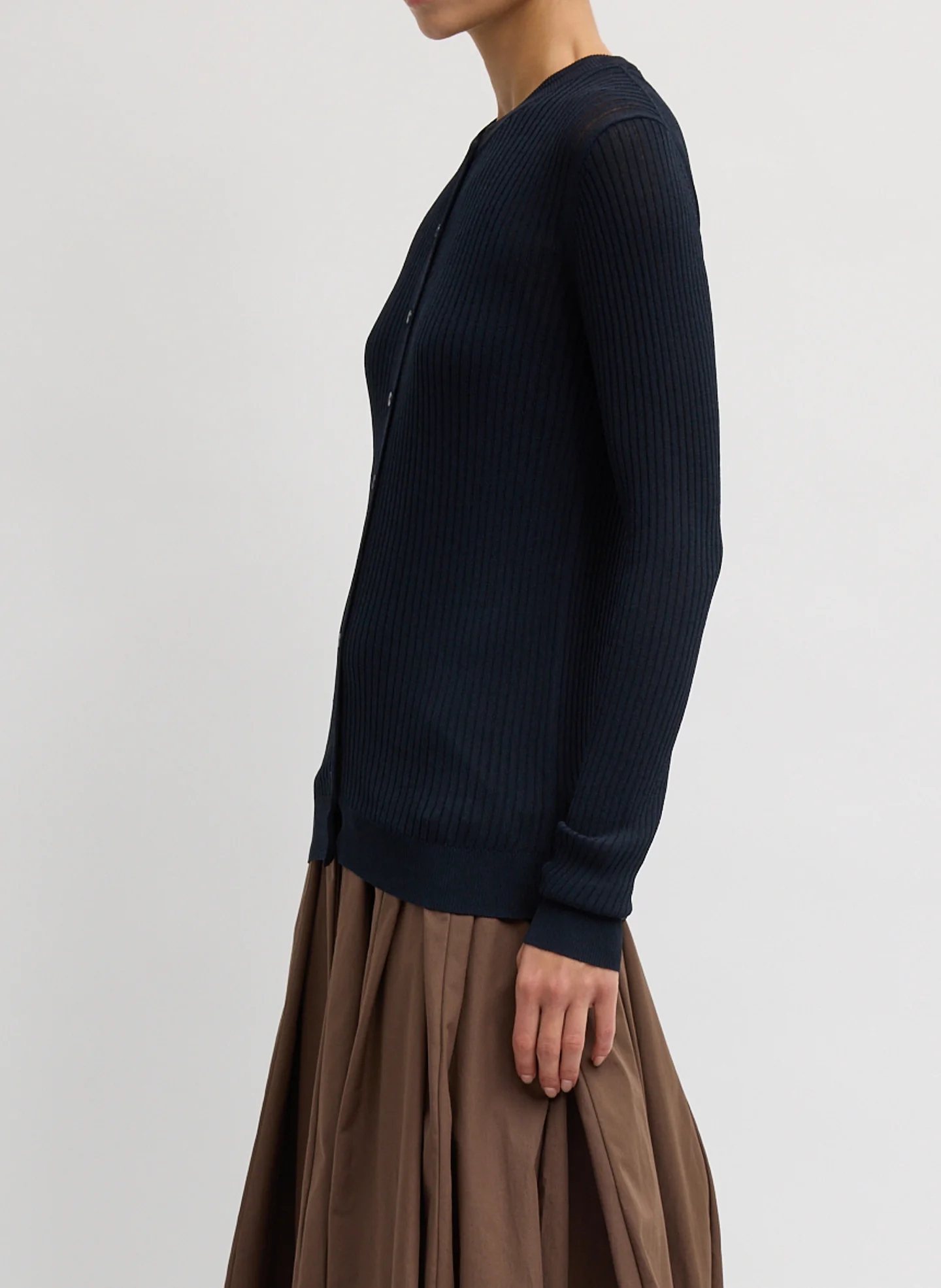 Ribbed Sweater Slim Cardigan - Image 3