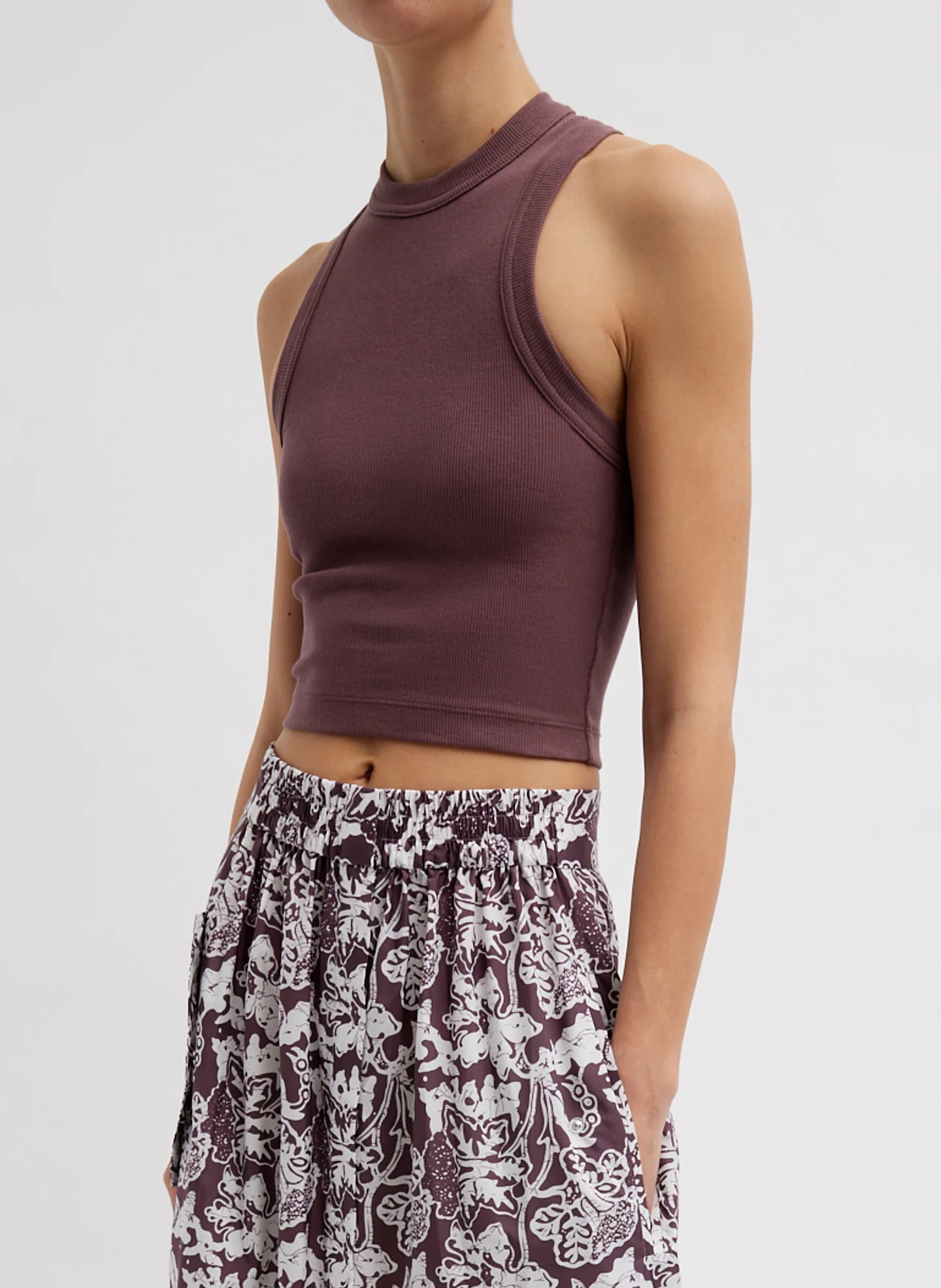 Ribbed T-Shirt Cropped Tank