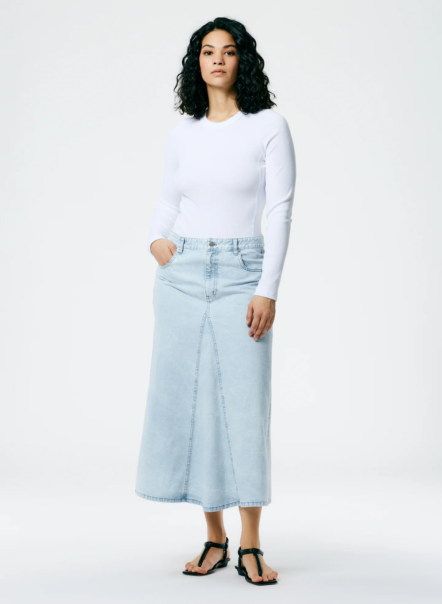 Ribbed T-Shirt Long Sleeve Bodysuit - Image 2
