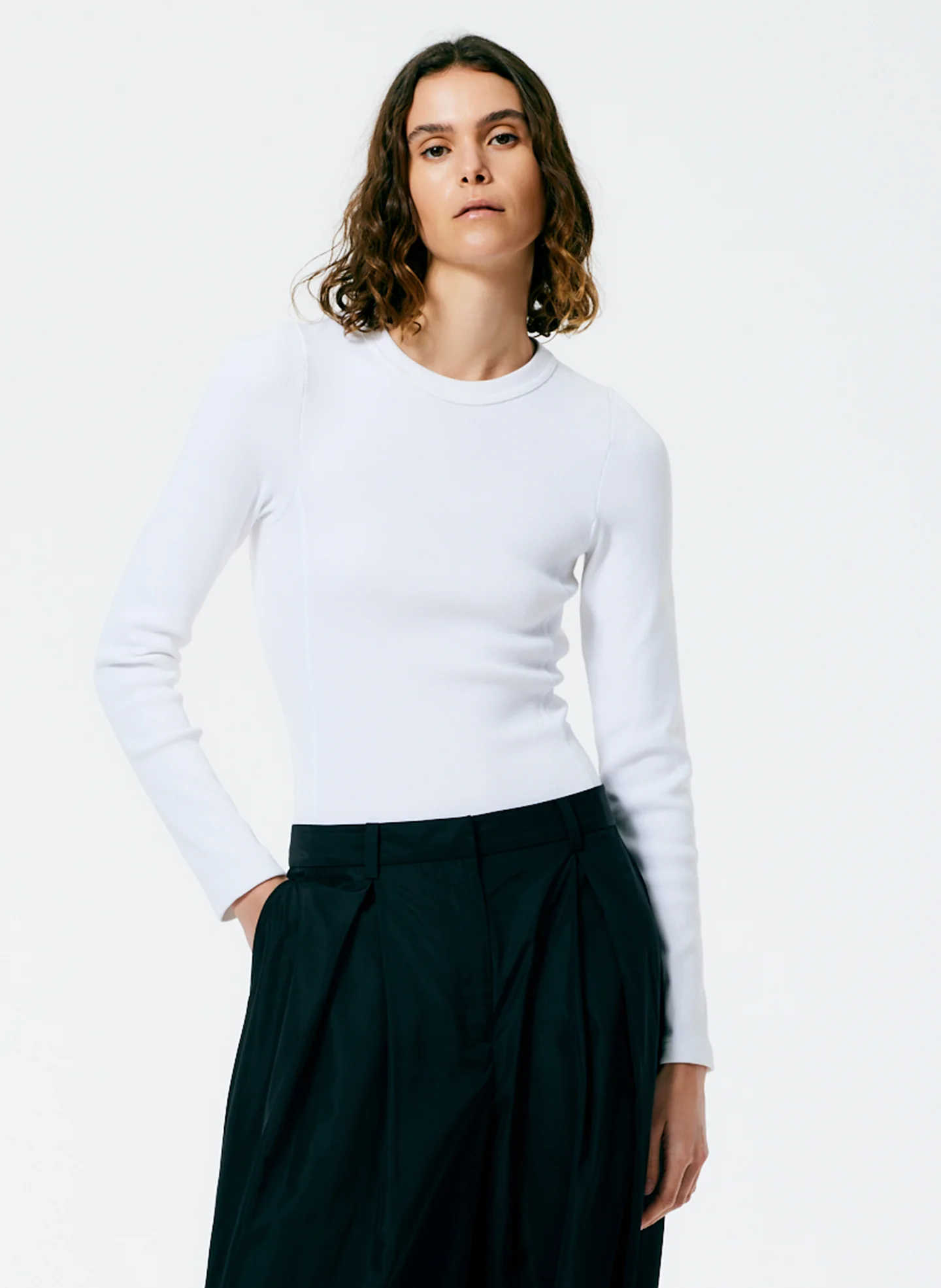Ribbed T-Shirt Long Sleeve Bodysuit - Image 3