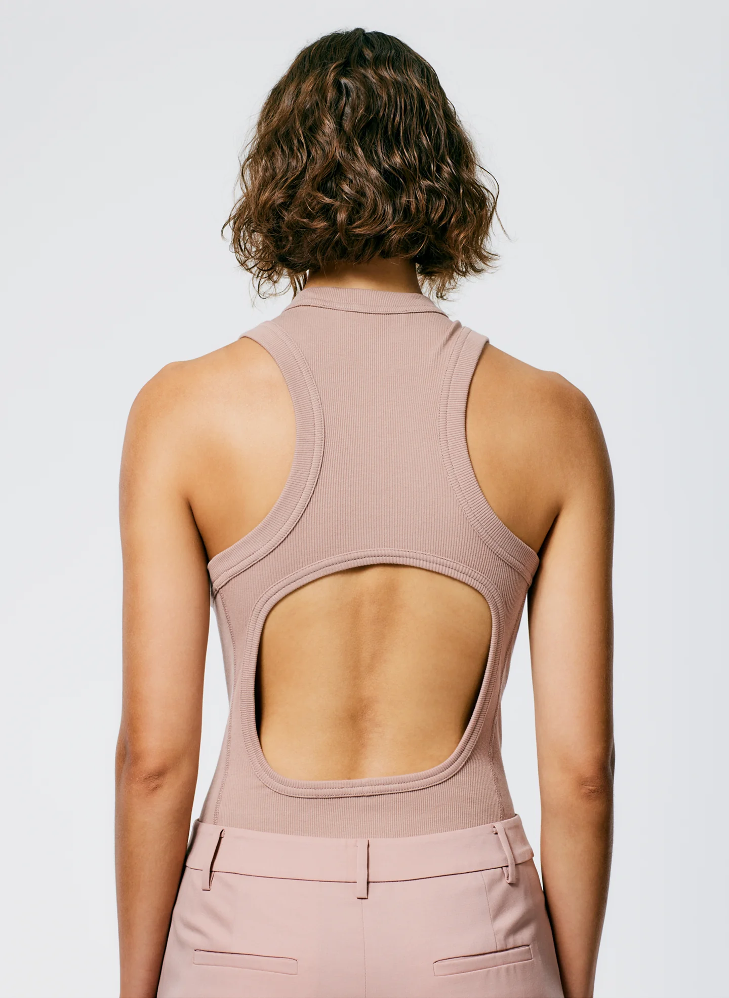 Ribbed T-Shirt Racerback Bodysuit - Image 5