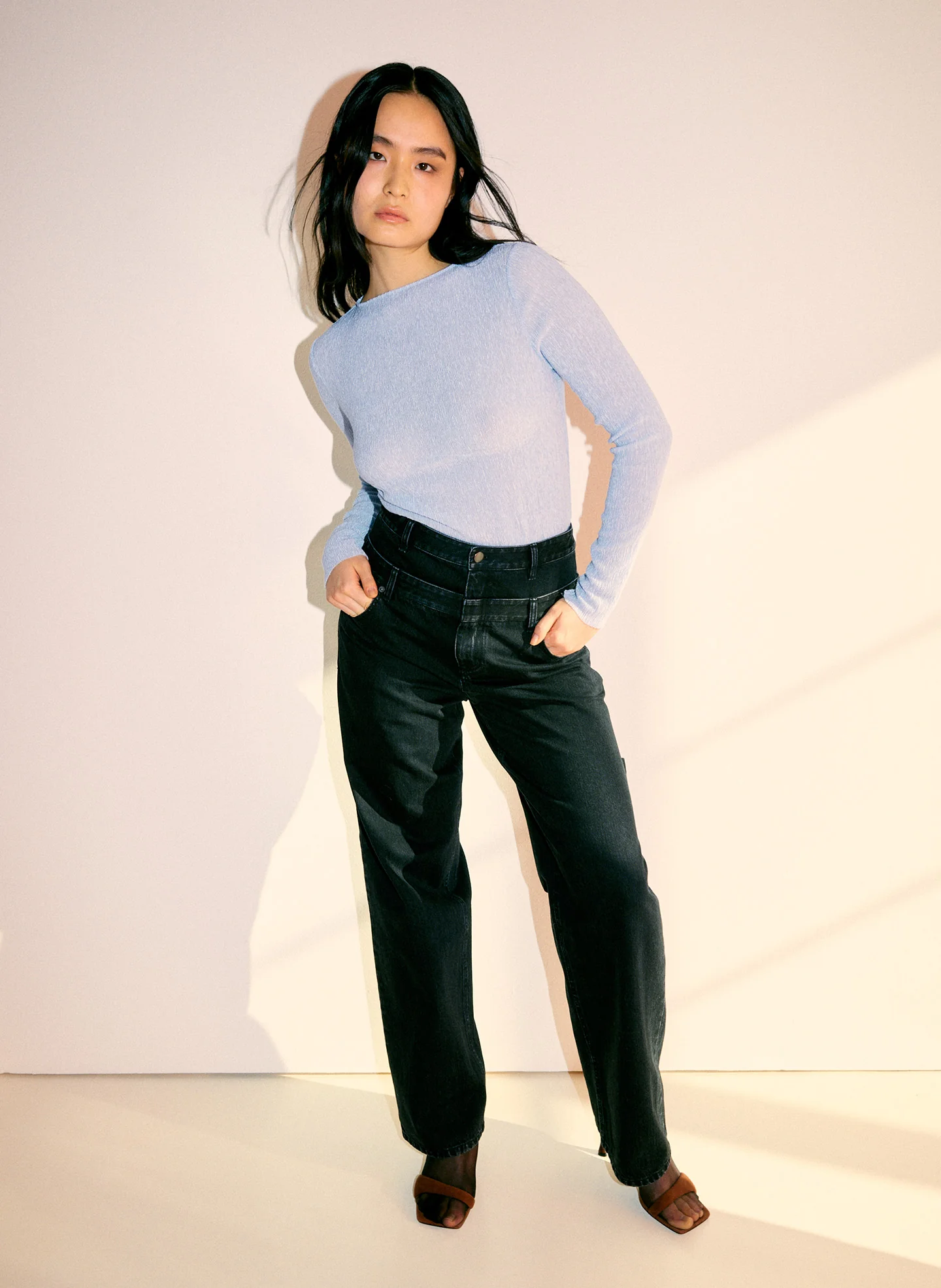 Sage Crinkle Lyocell Boatneck T-Shirt - Image 3