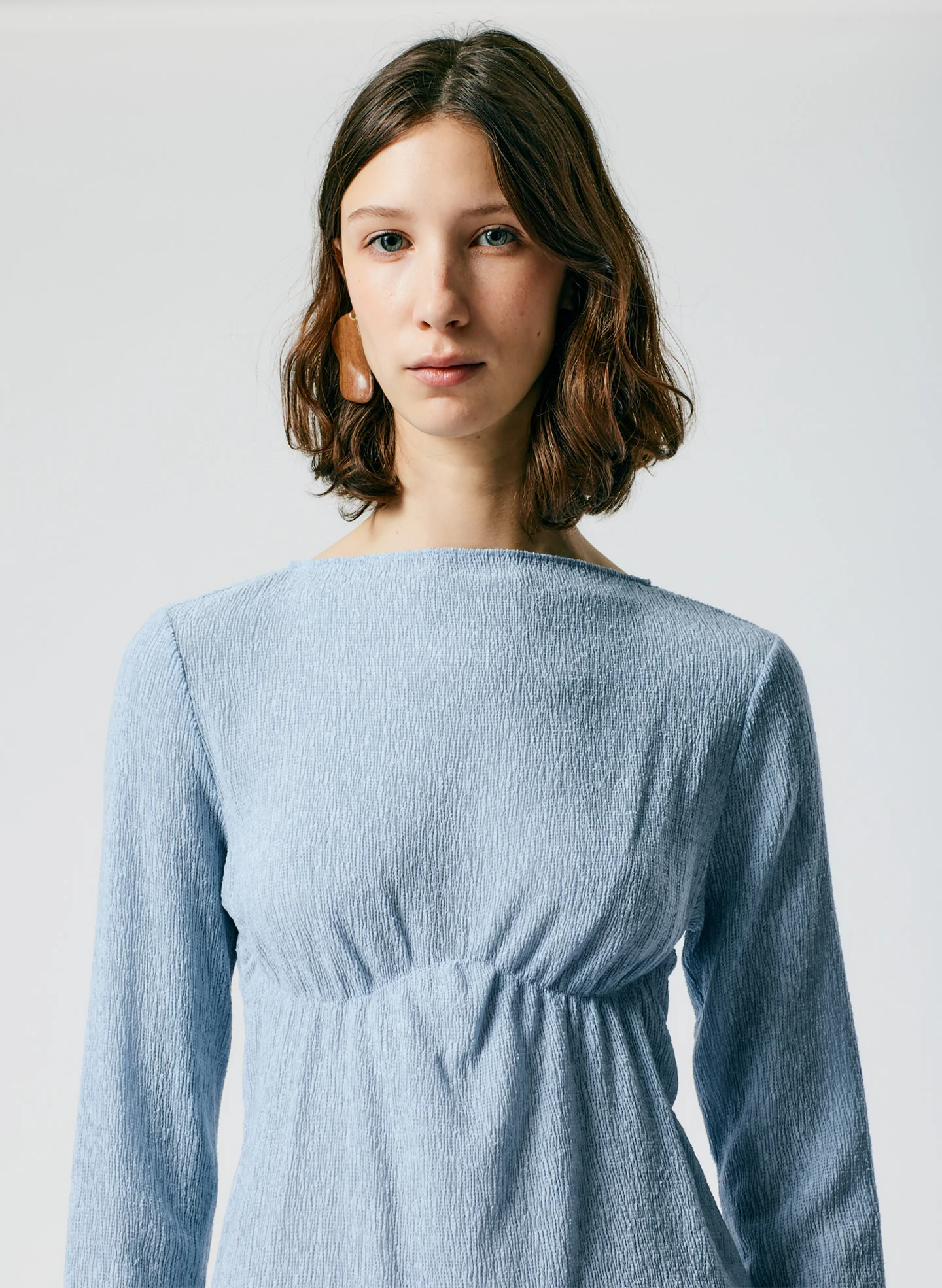 Sage Crinkle Lyocell Boatneck T-Shirt - Image 7