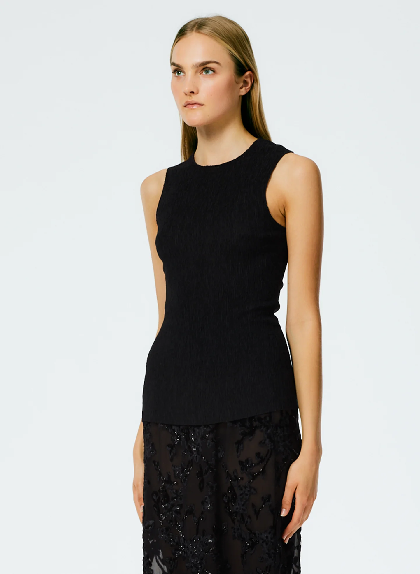 Sage Crinkle Lyocell Fitted Tank - Image 3
