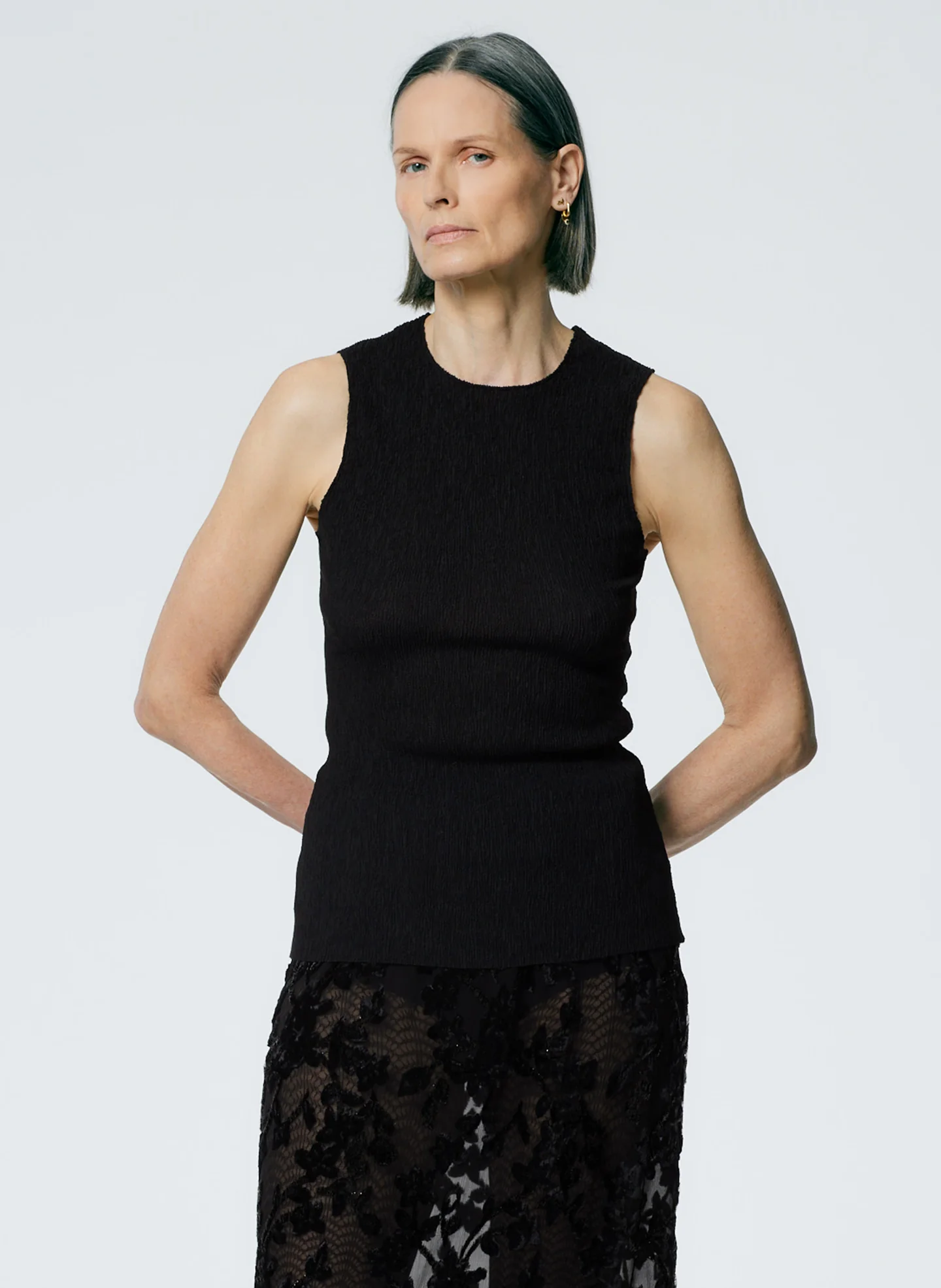Sage Crinkle Lyocell Fitted Tank - Image 6