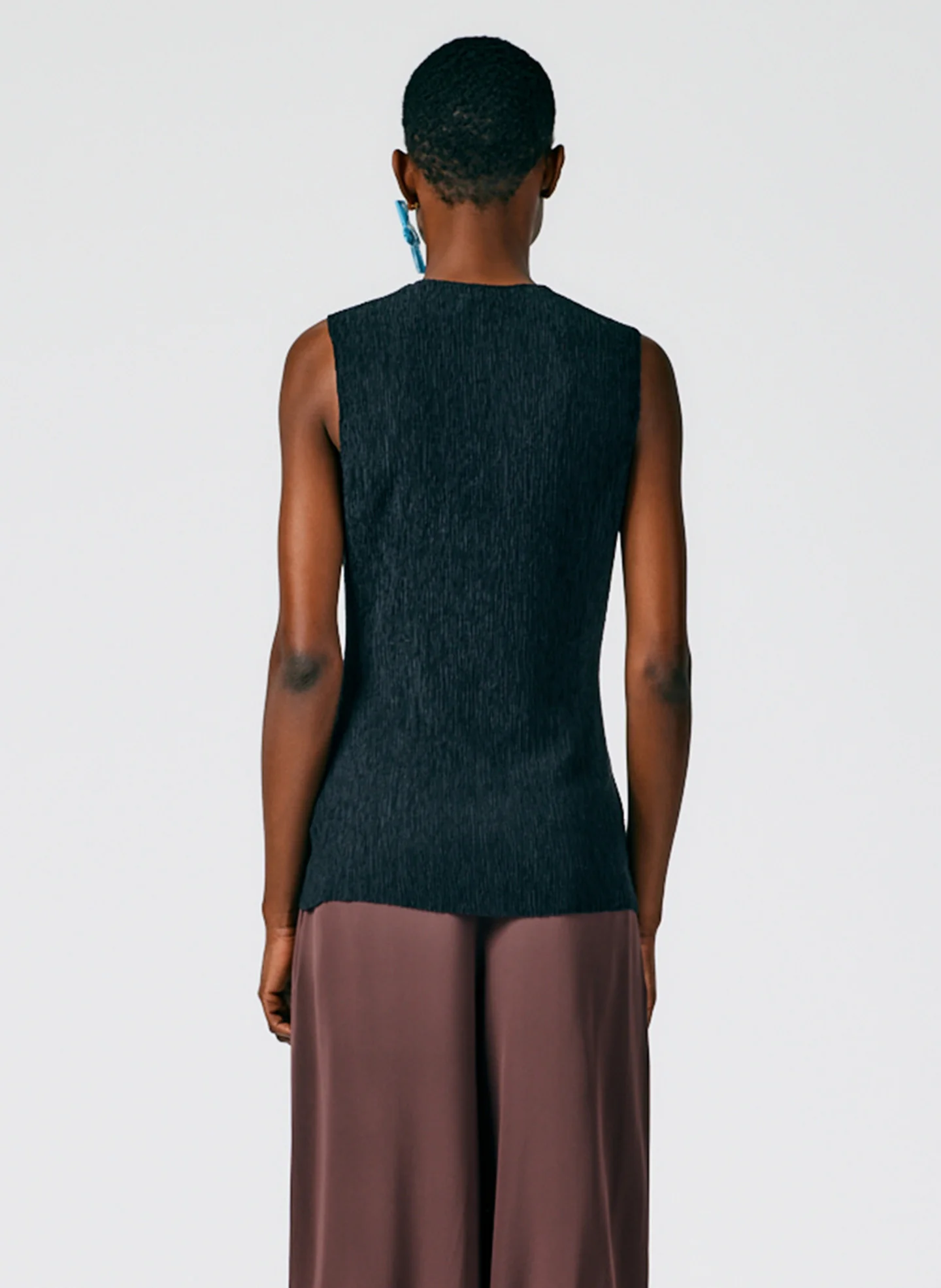 Sage Crinkle Lyocell Fitted Tank - Image 4