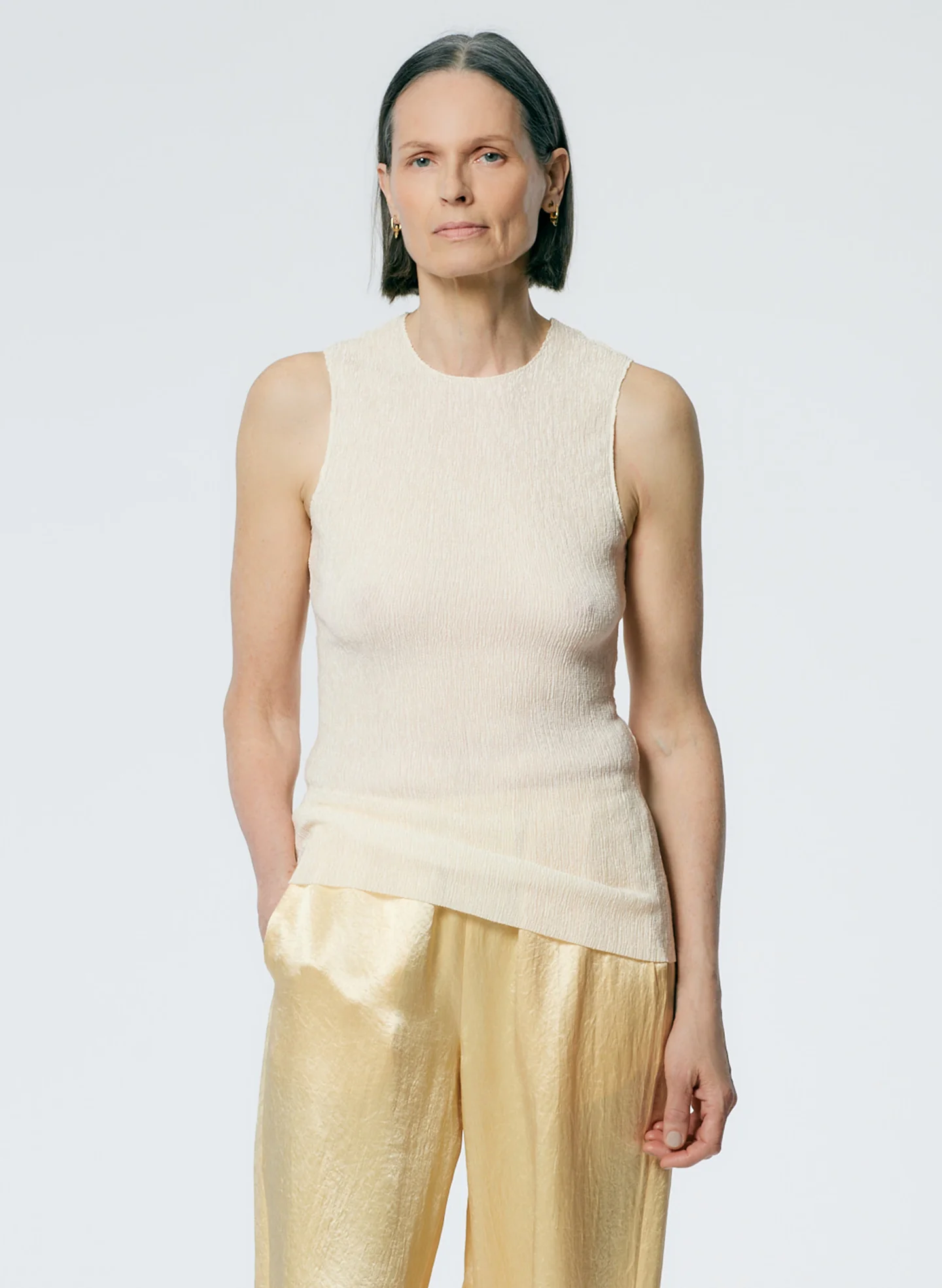Sage Crinkle Lyocell Fitted Tank - Image 5