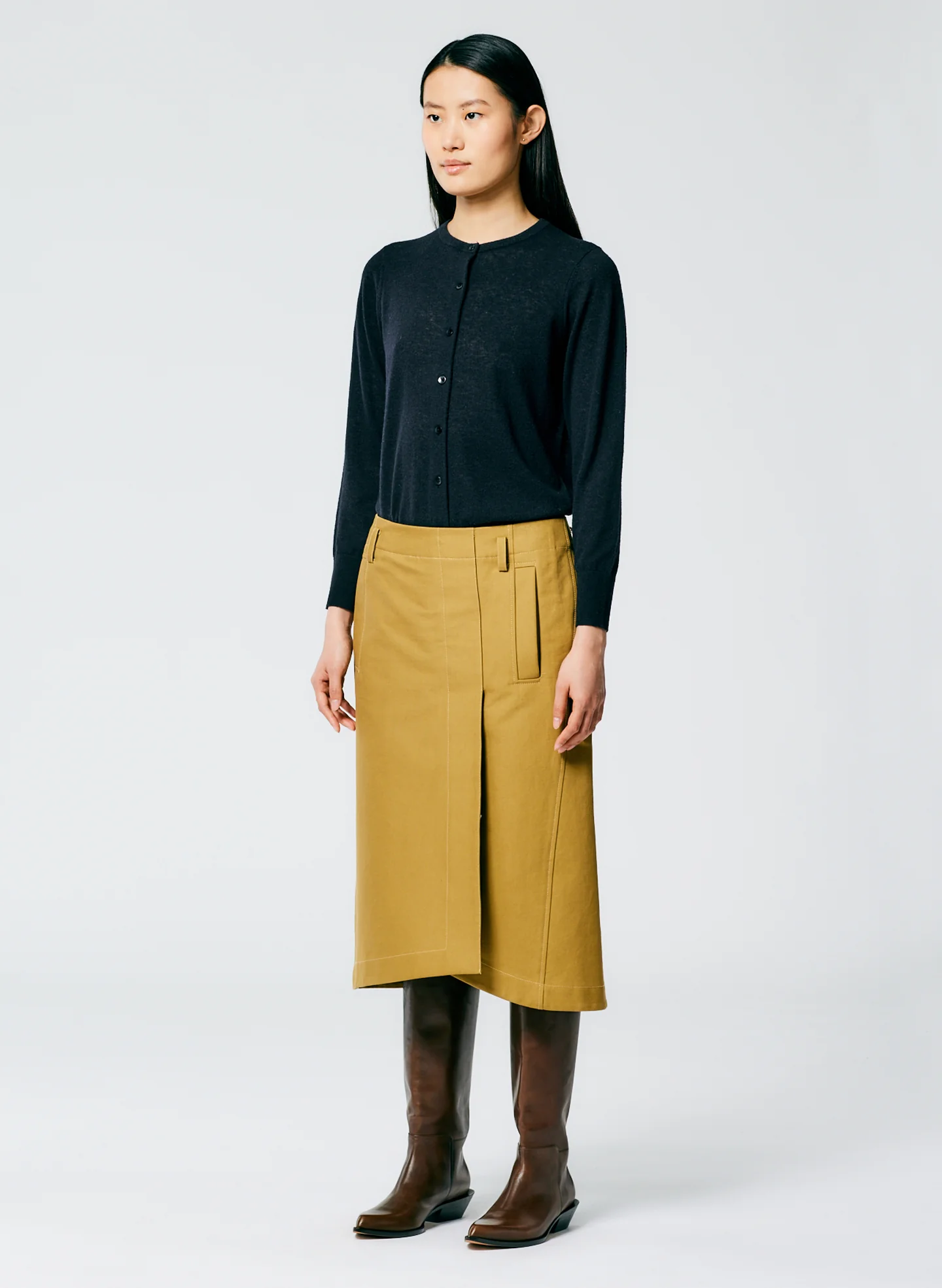 Sculpted Cotton Pitched Skirt - Image 6