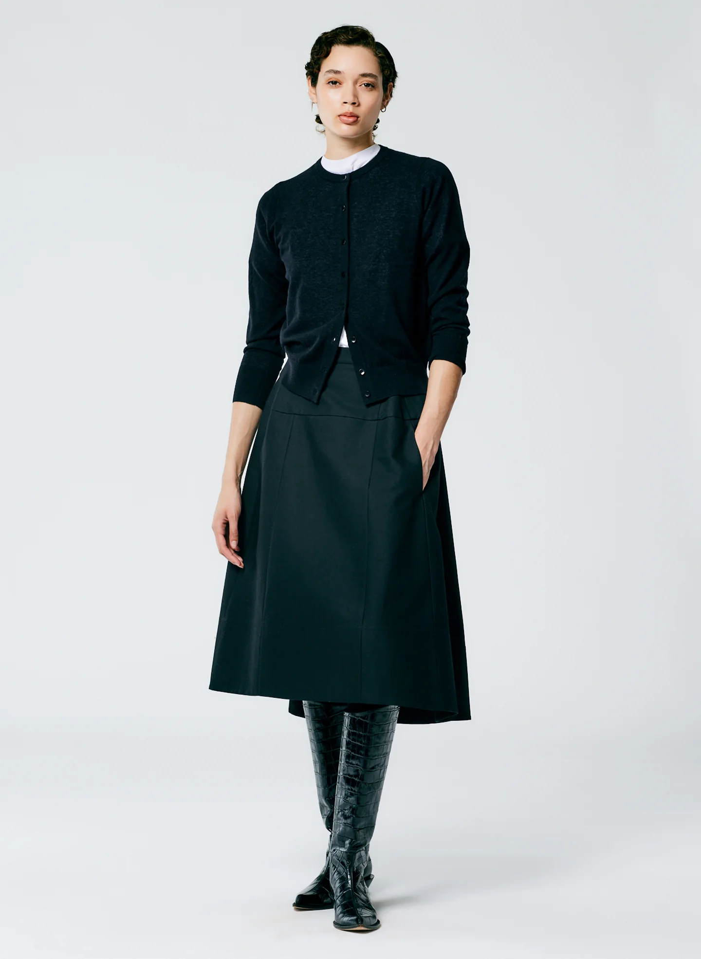 Sculpted Cotton Skirt