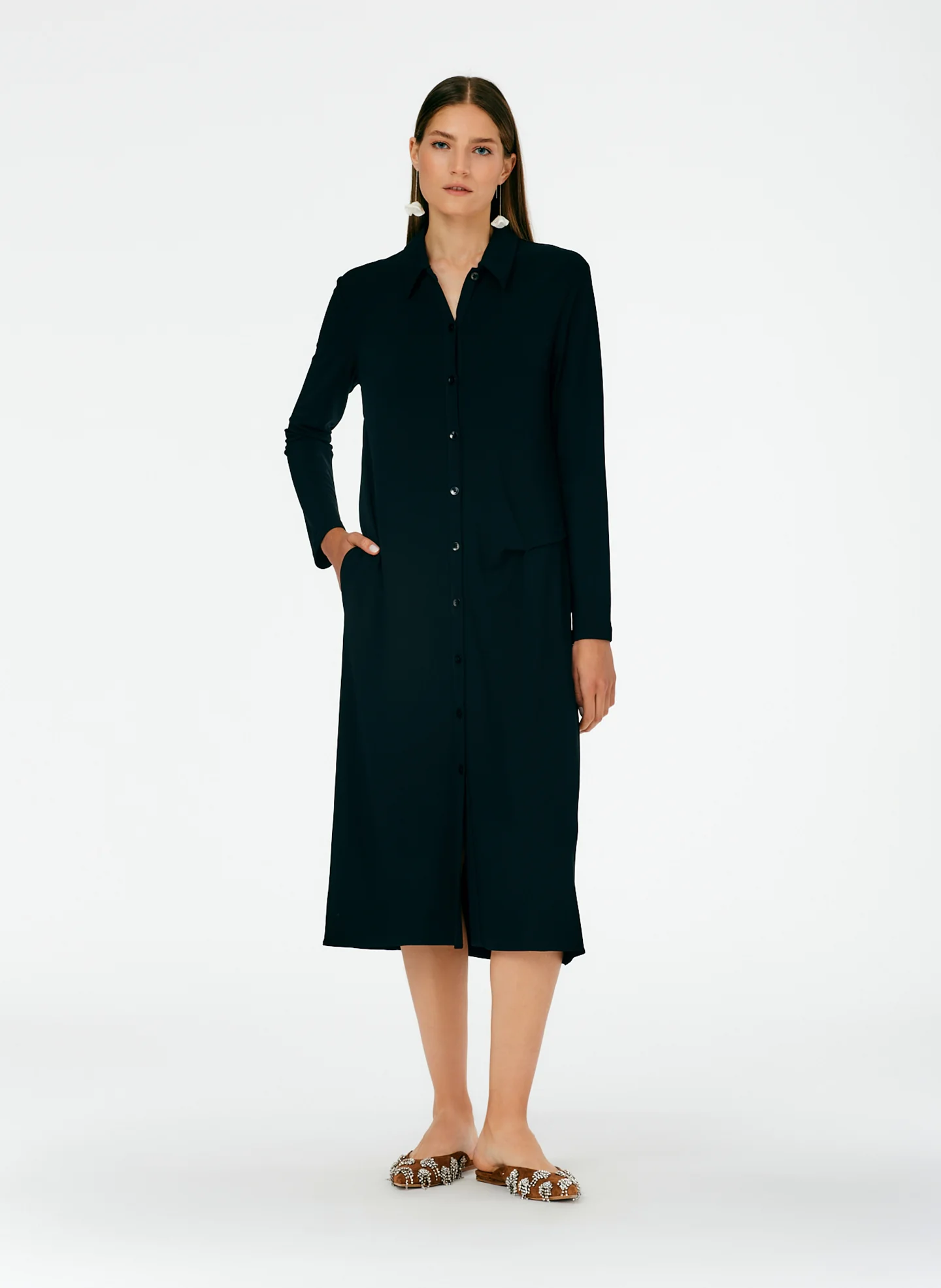 Serpentine Jersey Shirtdress - Image 11