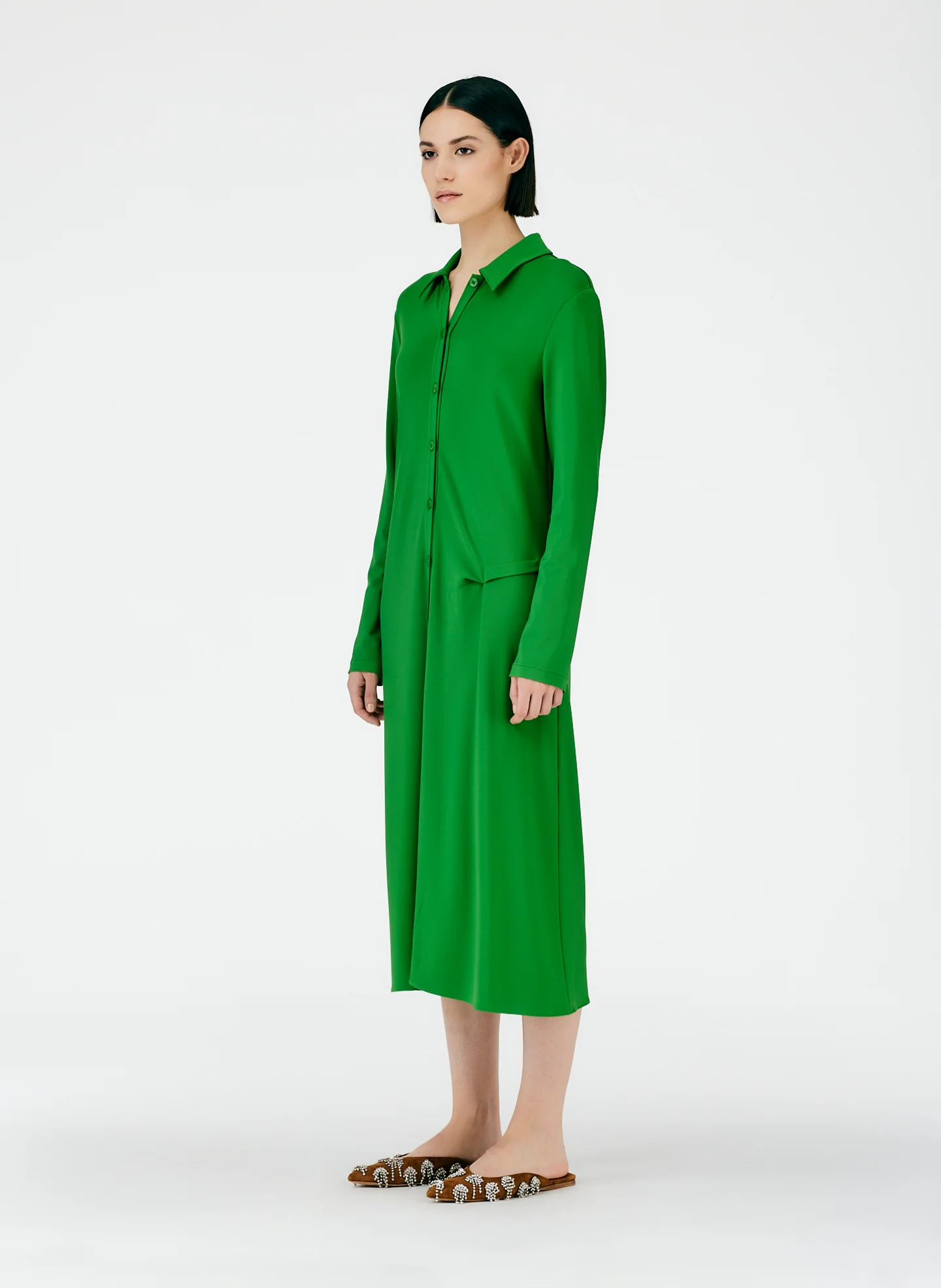 Serpentine Jersey Shirtdress - Image 2