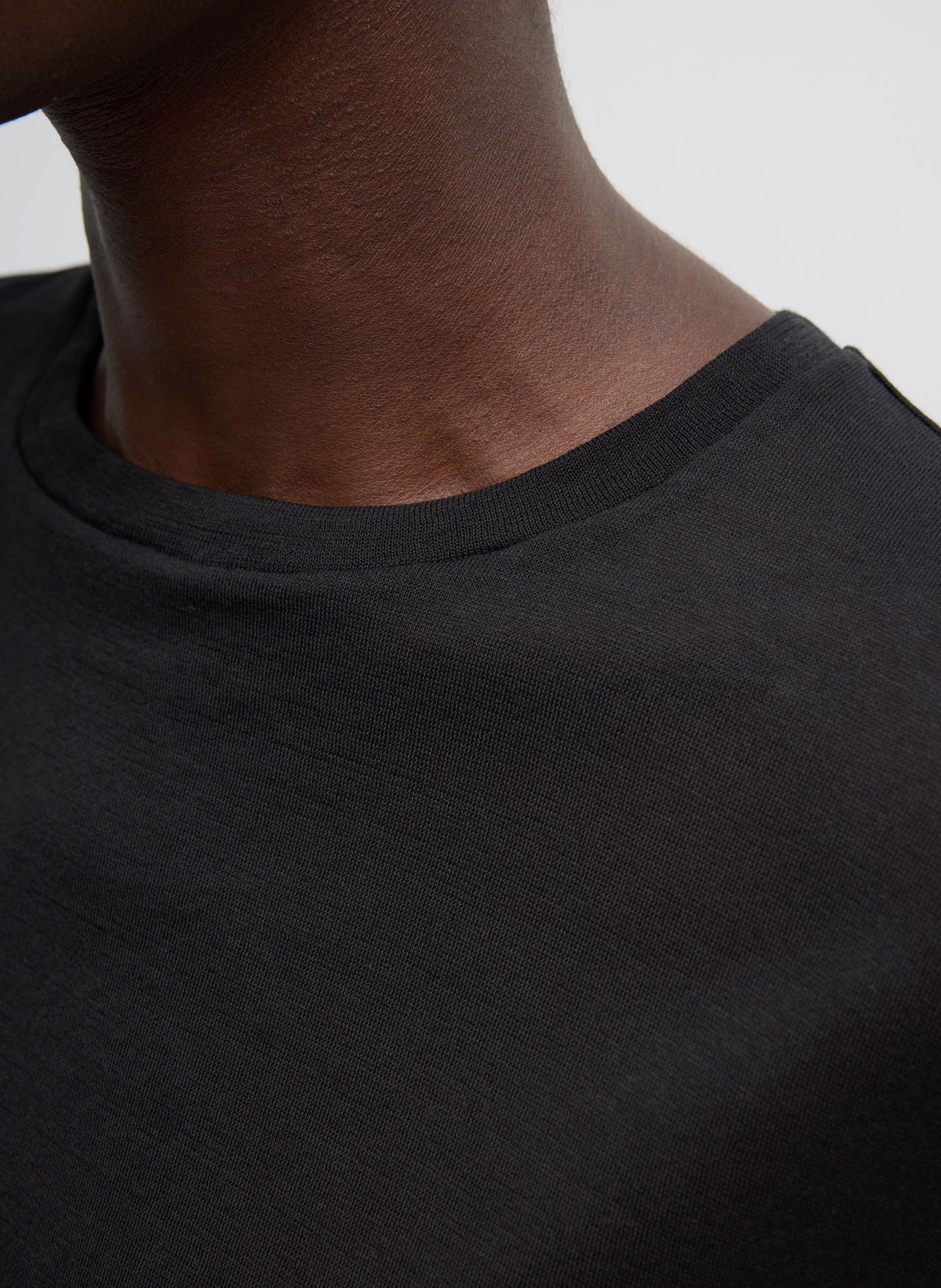 Sheer Crepe Knit Crewneck Unisex Long Sleeve T-Shirt - Image 6