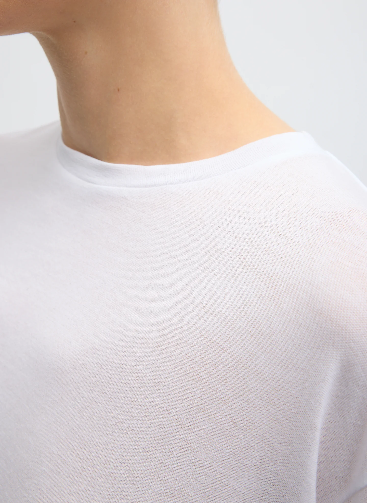 Sheer Crepe Knit Crewneck Unisex Long Sleeve T-Shirt - Image 5