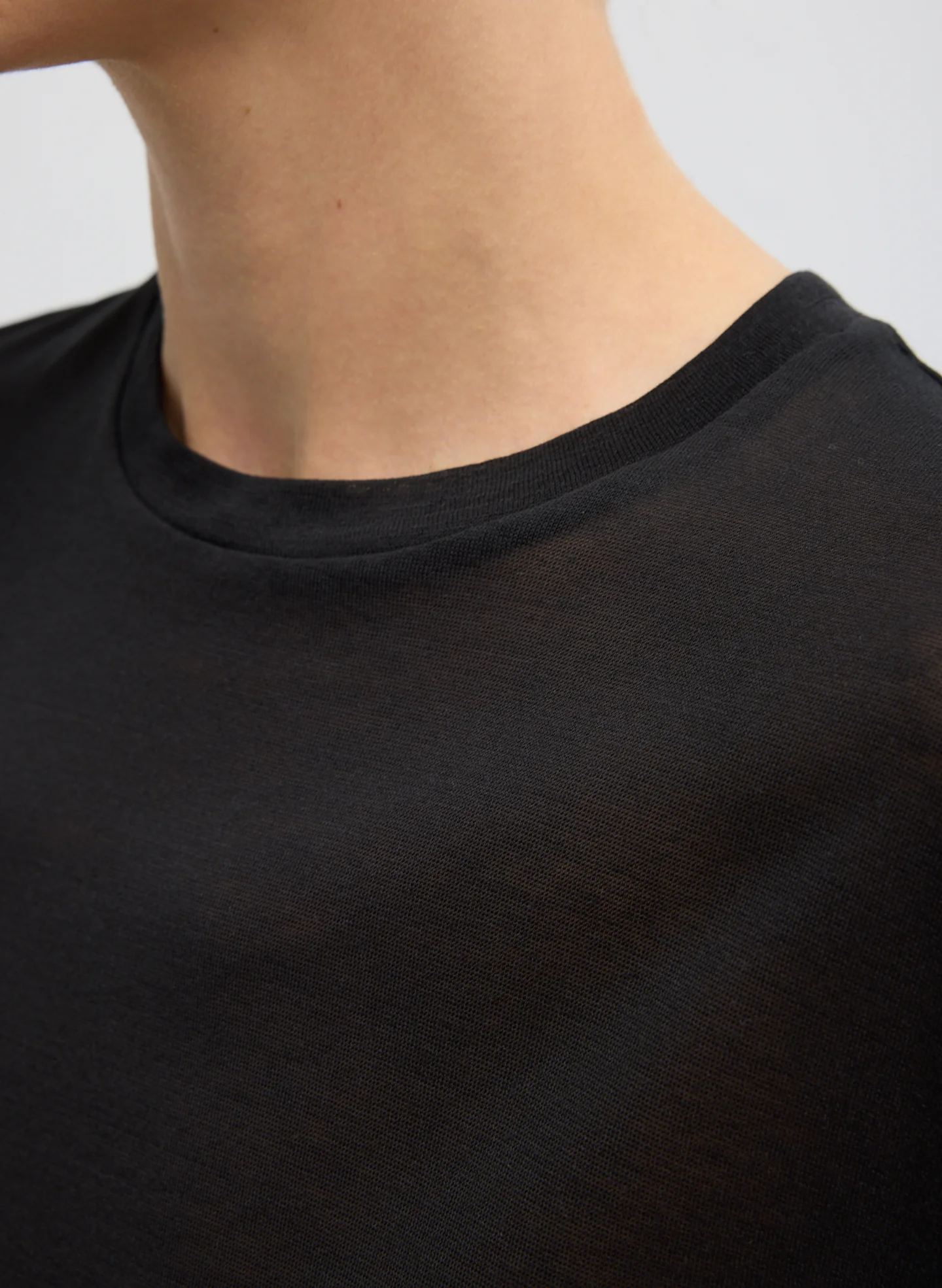 Sheer Crepe Knit Mock Unisex T-Shirt - Image 6