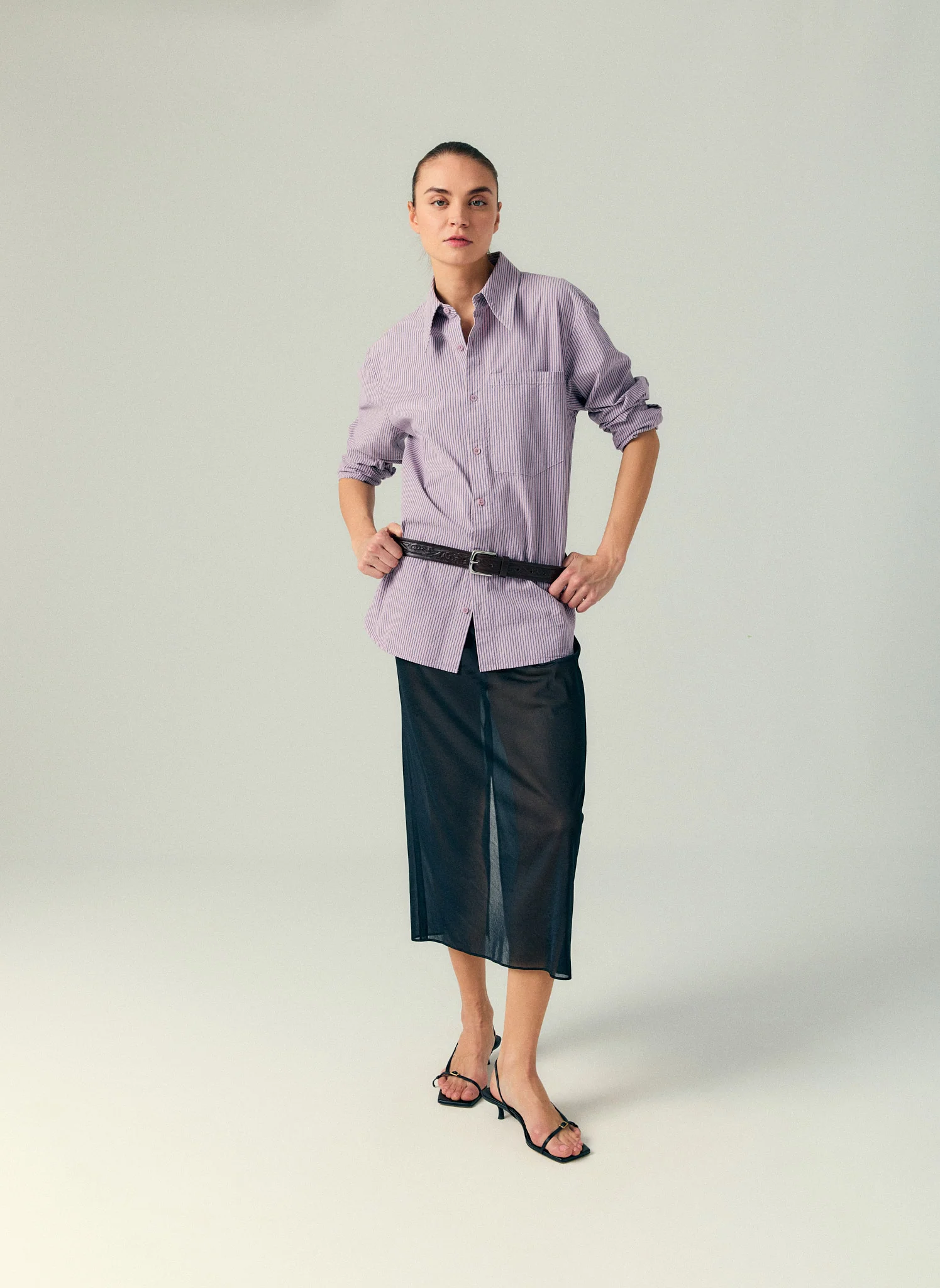 Sheer Gauze Maxi Pencil Skirt - Image 2