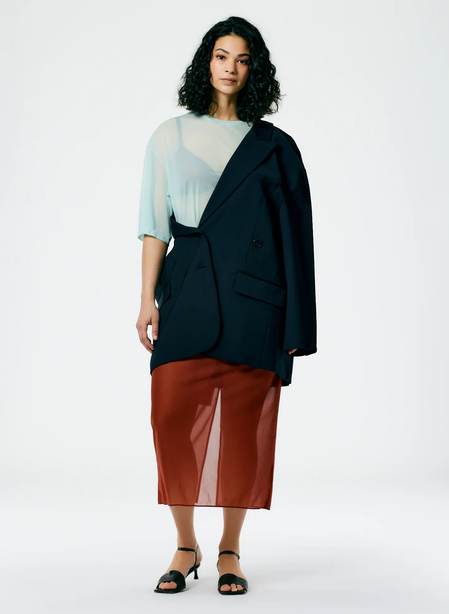 Sheer Gauze Maxi Pencil Skirt - Image 2