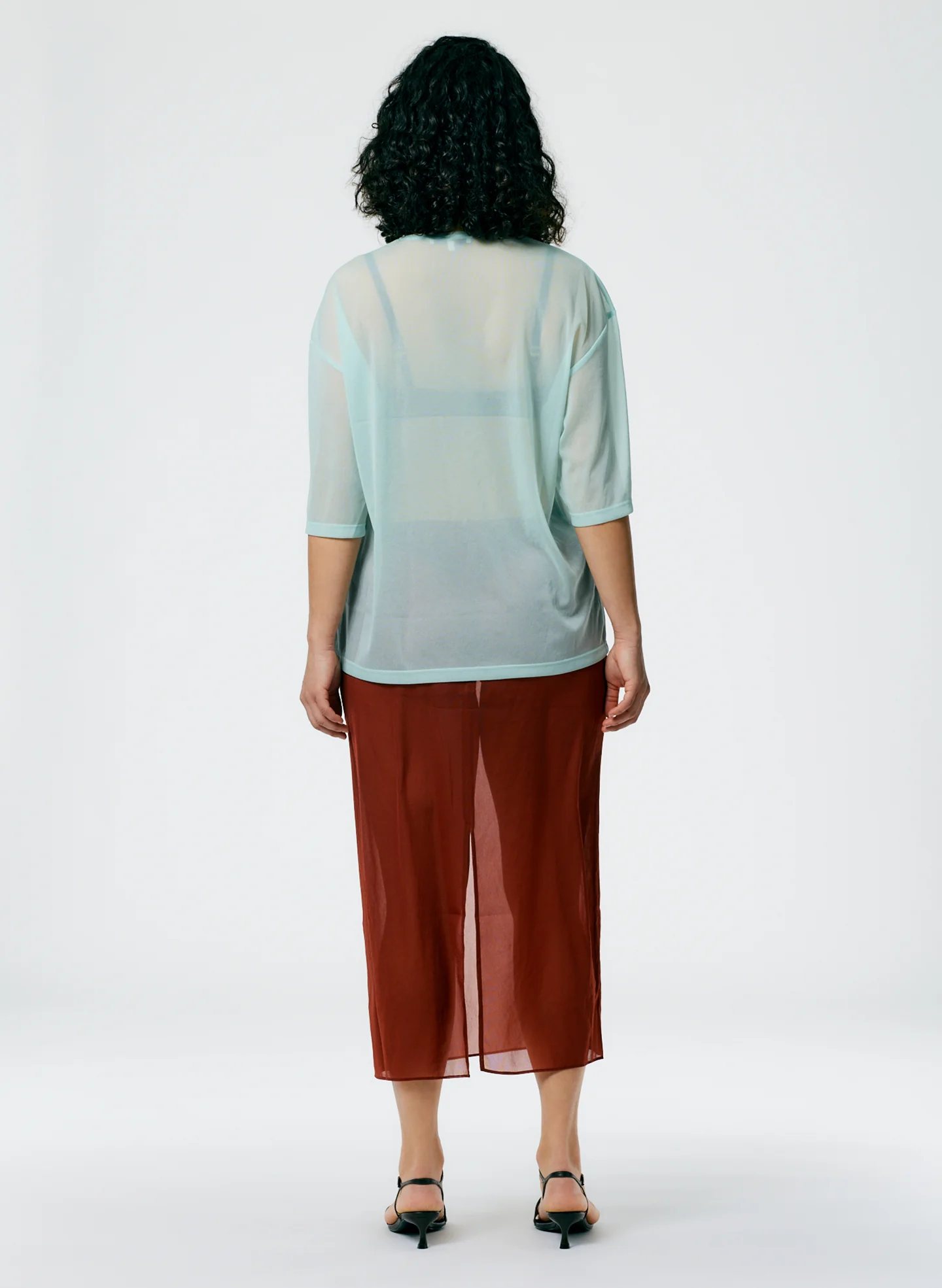 Sheer Gauze Maxi Pencil Skirt - Image 4