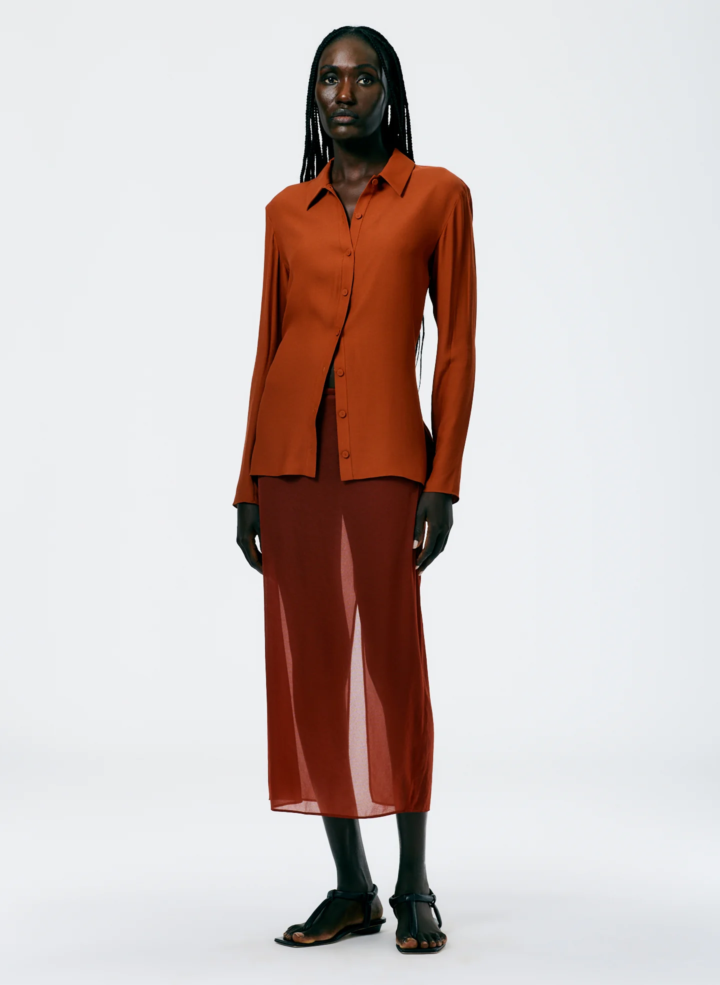 Sheer Gauze Maxi Pencil Skirt - Image 5