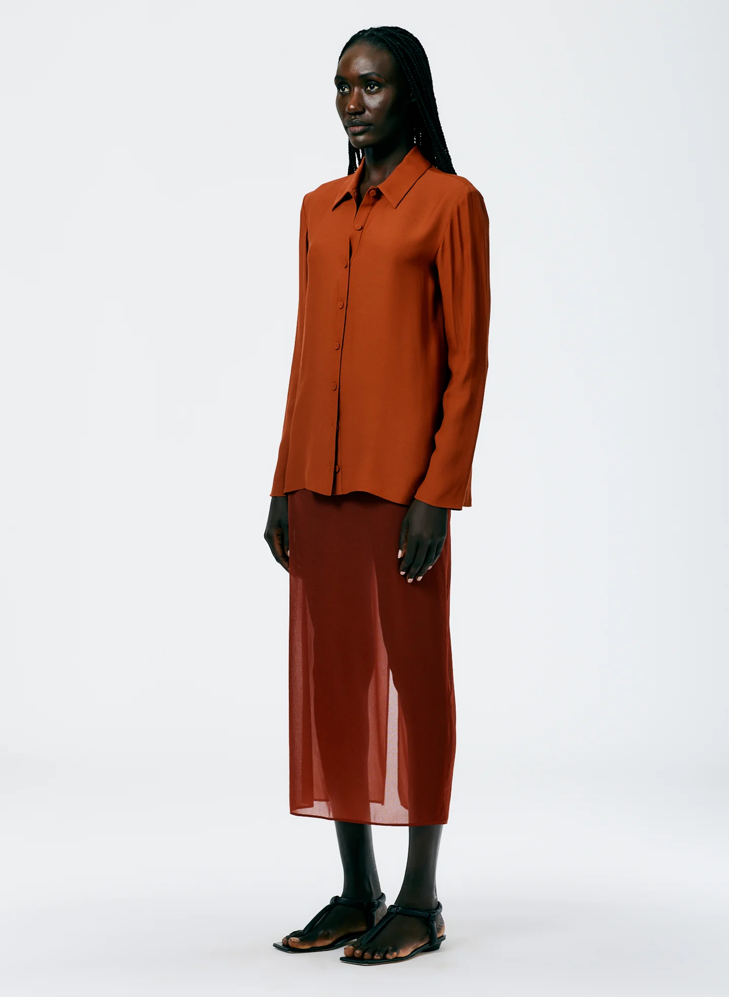 Sheer Gauze Maxi Pencil Skirt - Image 6