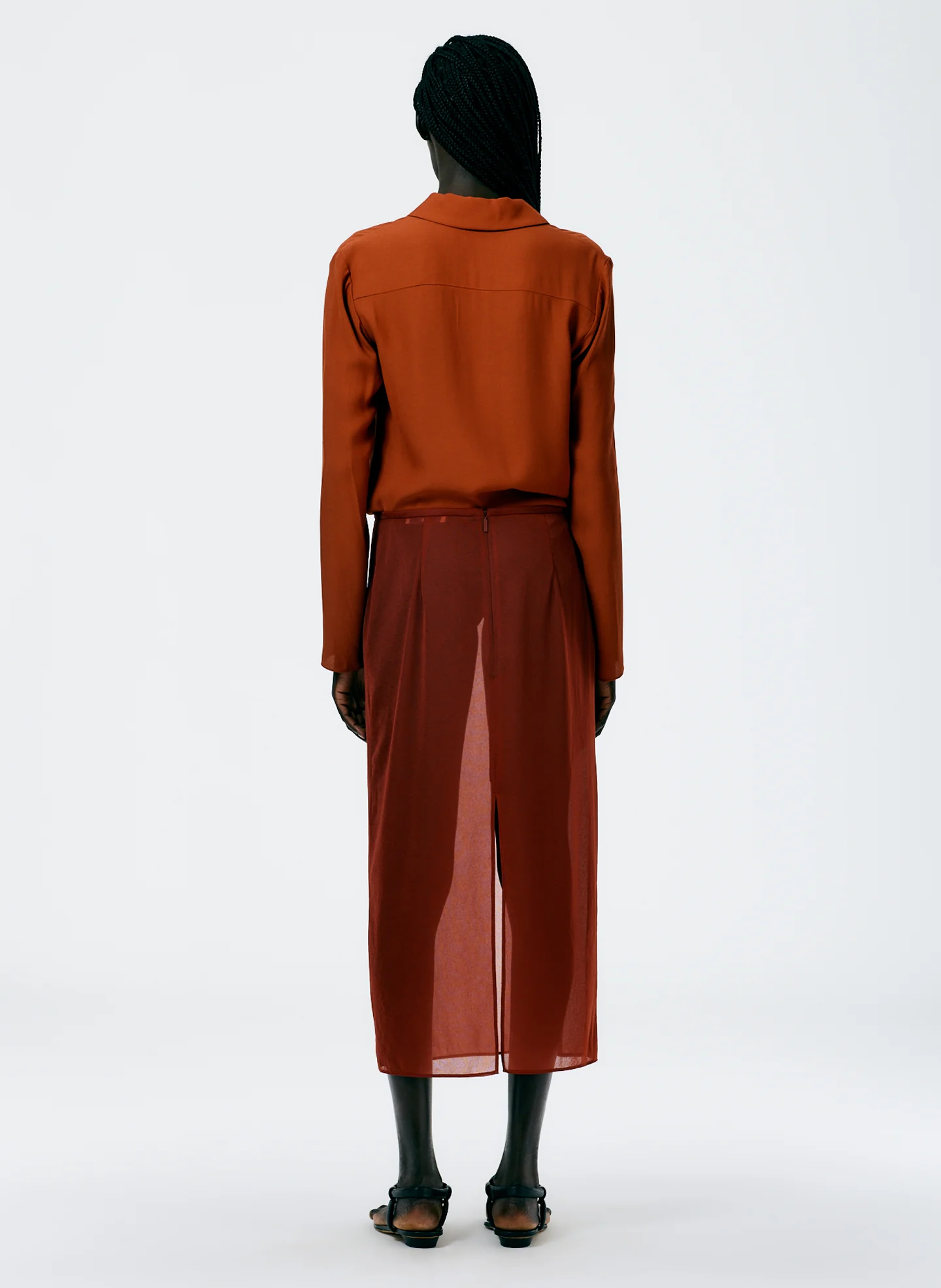 Sheer Gauze Maxi Pencil Skirt - Image 7