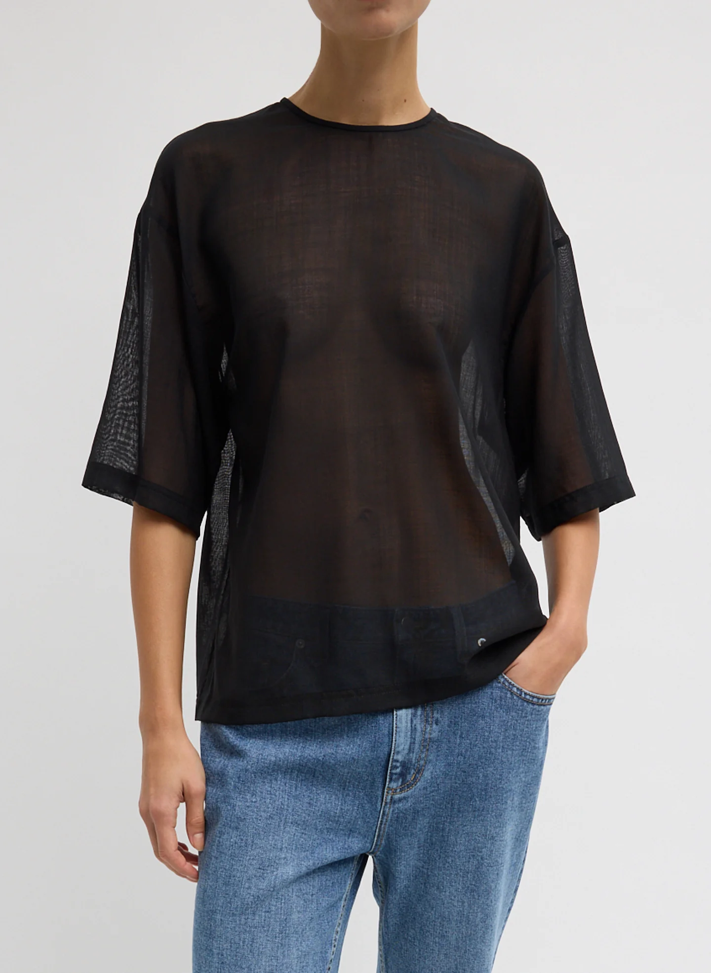Sheer Wool Gauze Easy T-Shirt