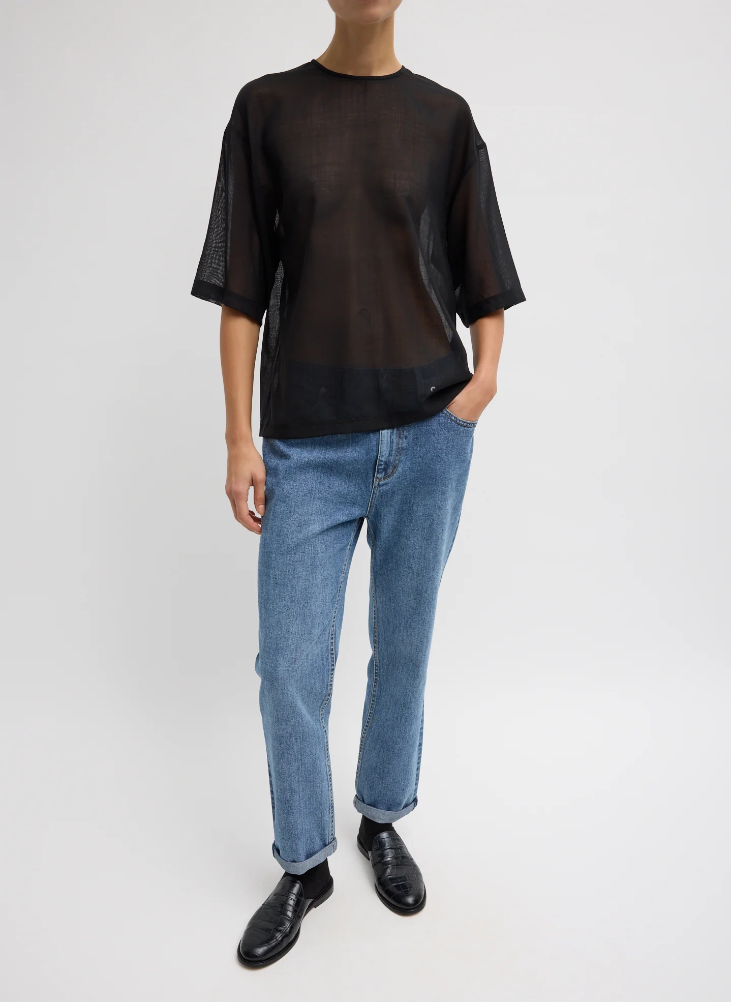 Sheer Wool Gauze Easy T-Shirt - Image 5