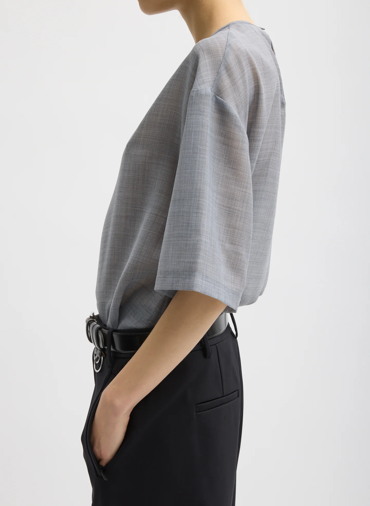 Sheer Wool Gauze Easy T-Shirt - Image 4