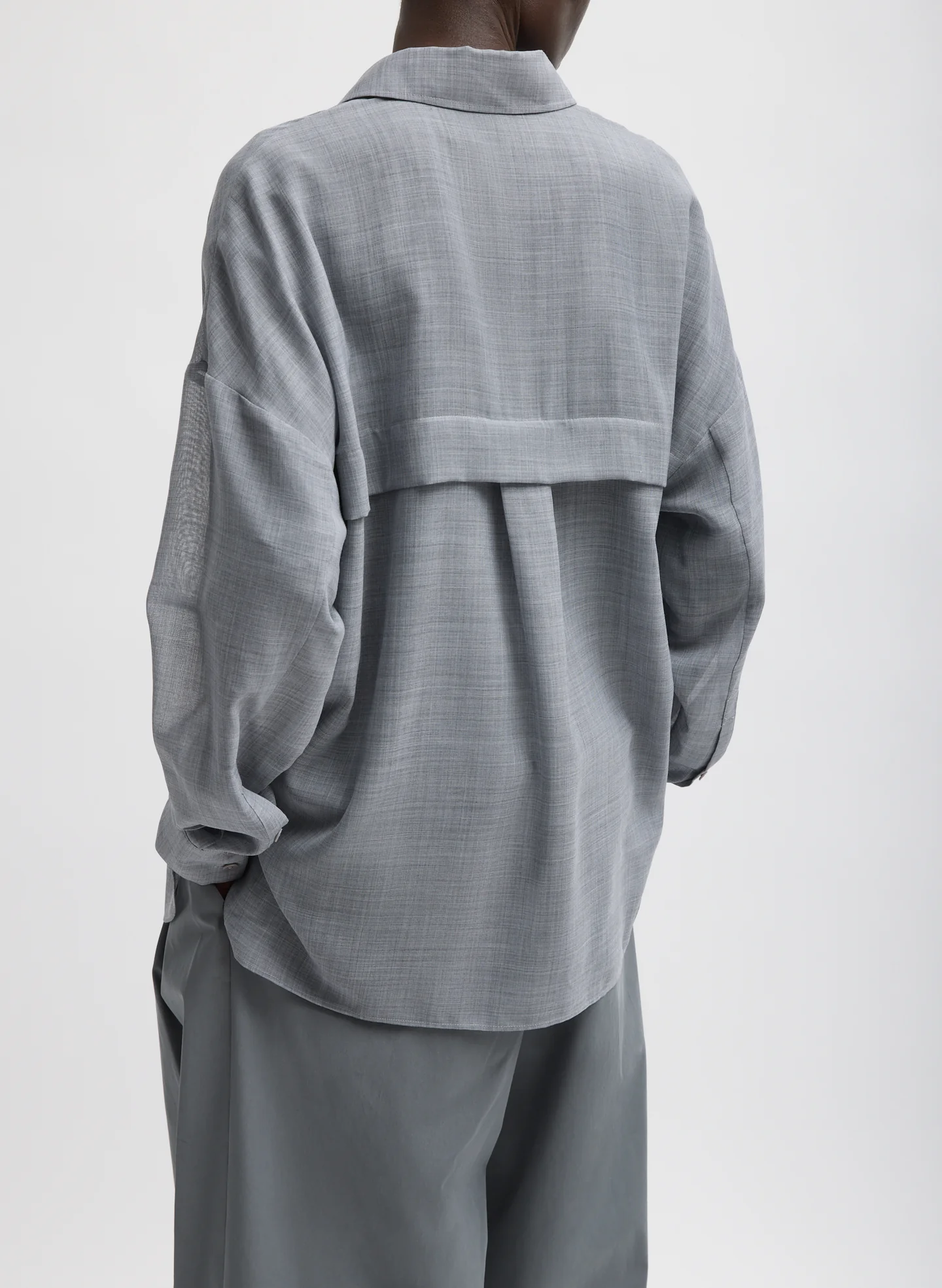 Sheer Wool Gauze Oversized Shirt - Image 4