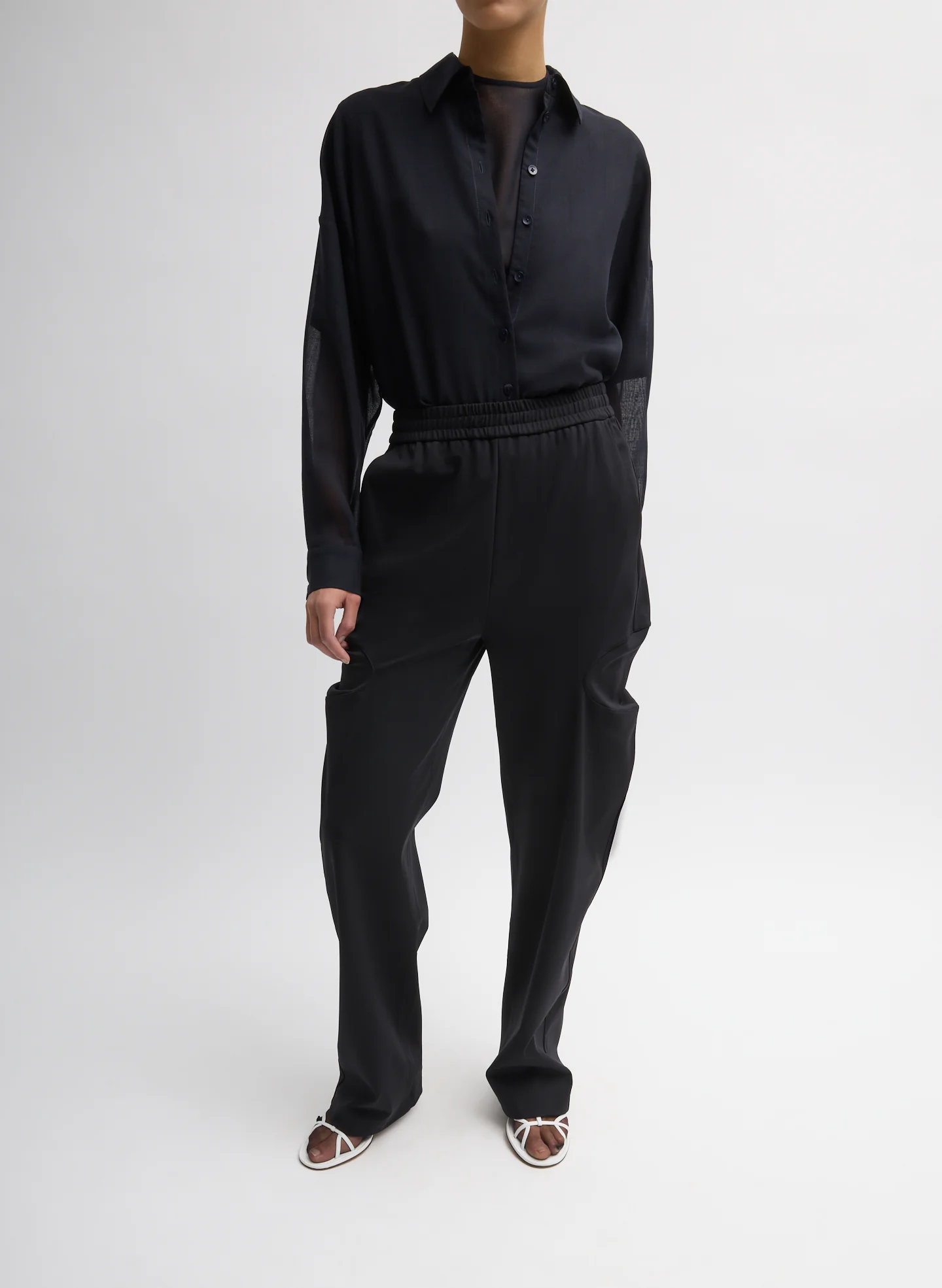 Sheer Wool Gauze Oversized Shirt - Image 5