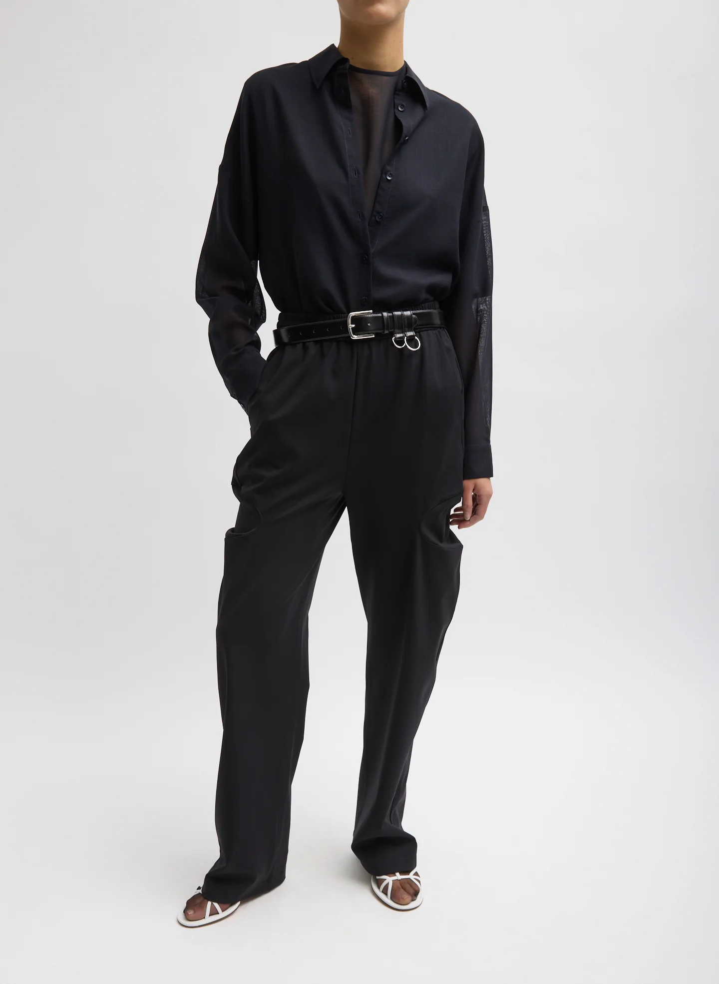 Sheer Wool Gauze Oversized Shirt - Image 6