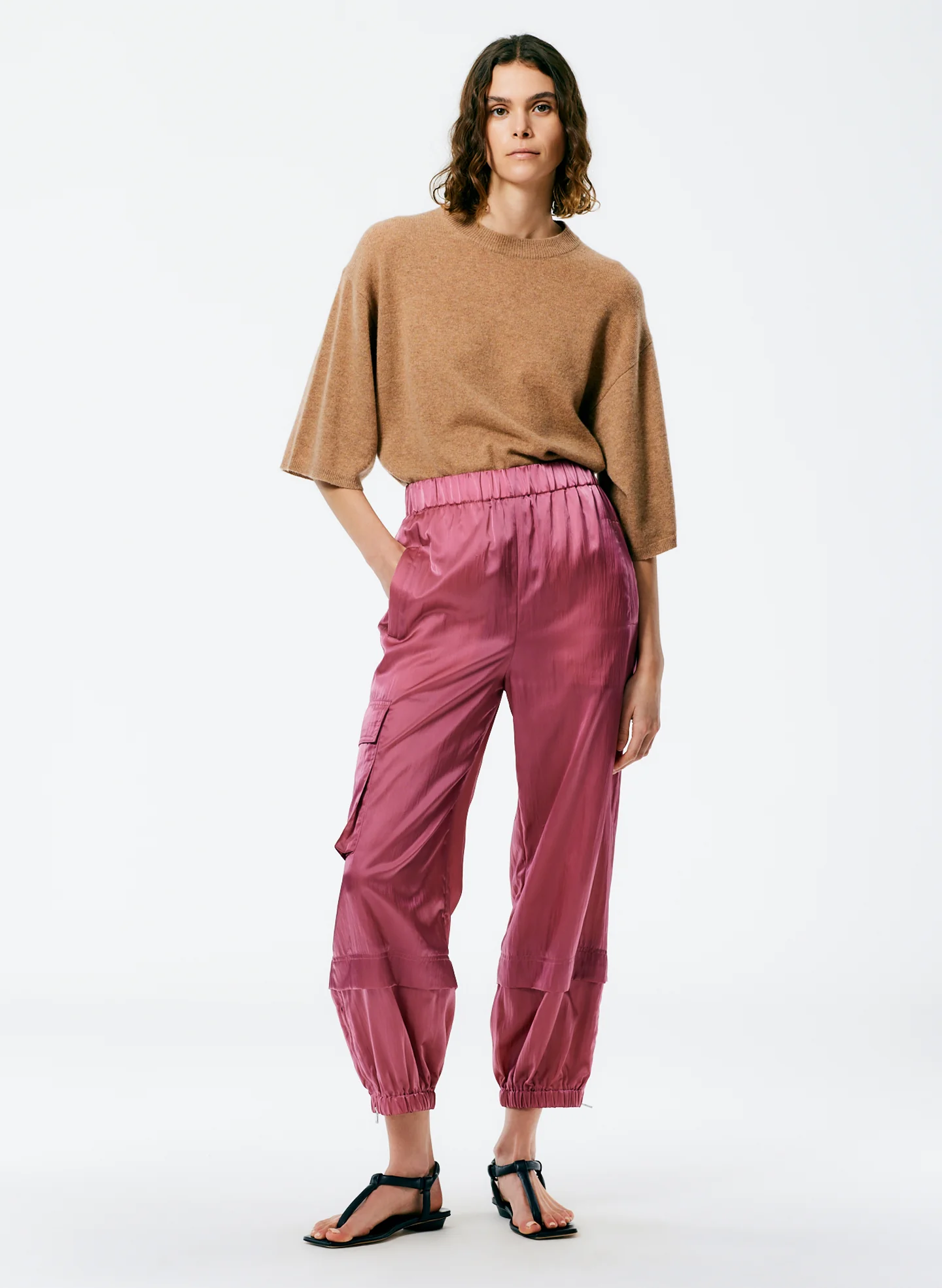 Shiny Nylon Wilt Pull On Jogger - Long - Image 2