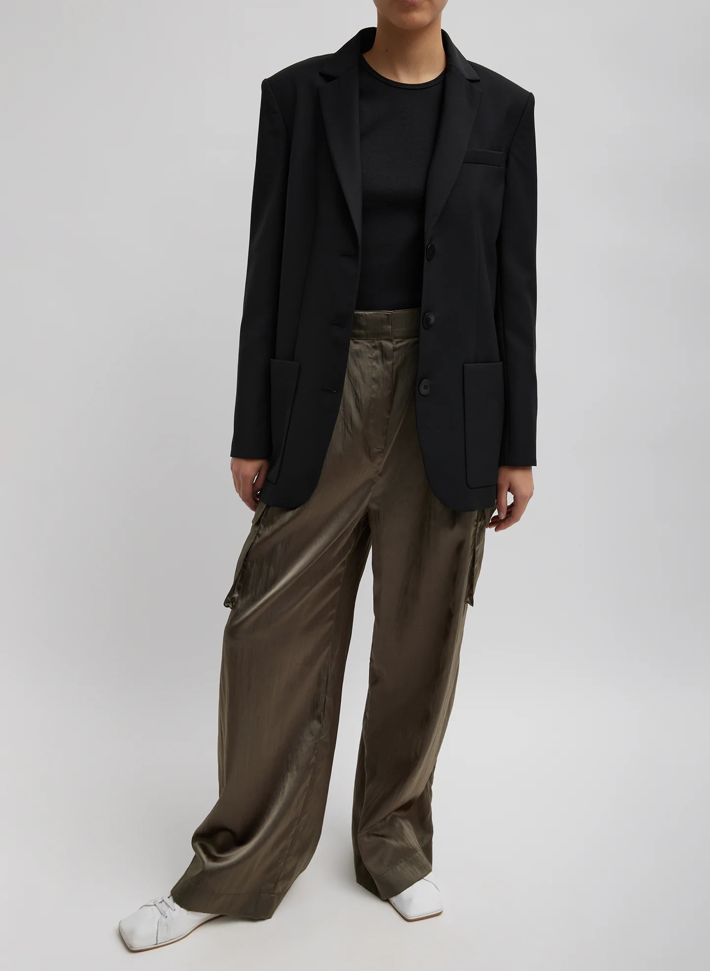 Shiny Nylon Pleated Stella Cargo Pant - Image 7