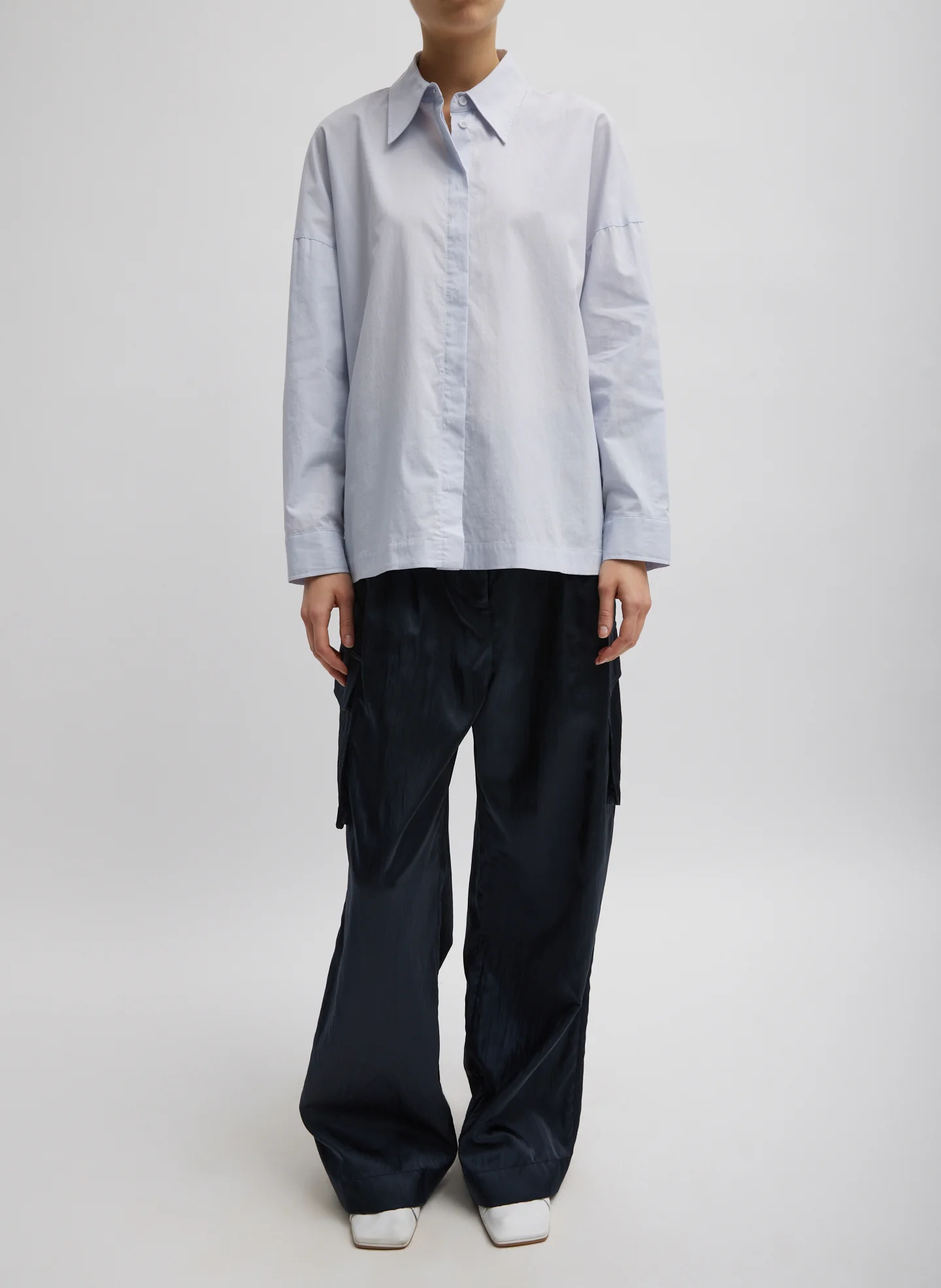 Shiny Nylon Pleated Stella Cargo Pant - Image 5