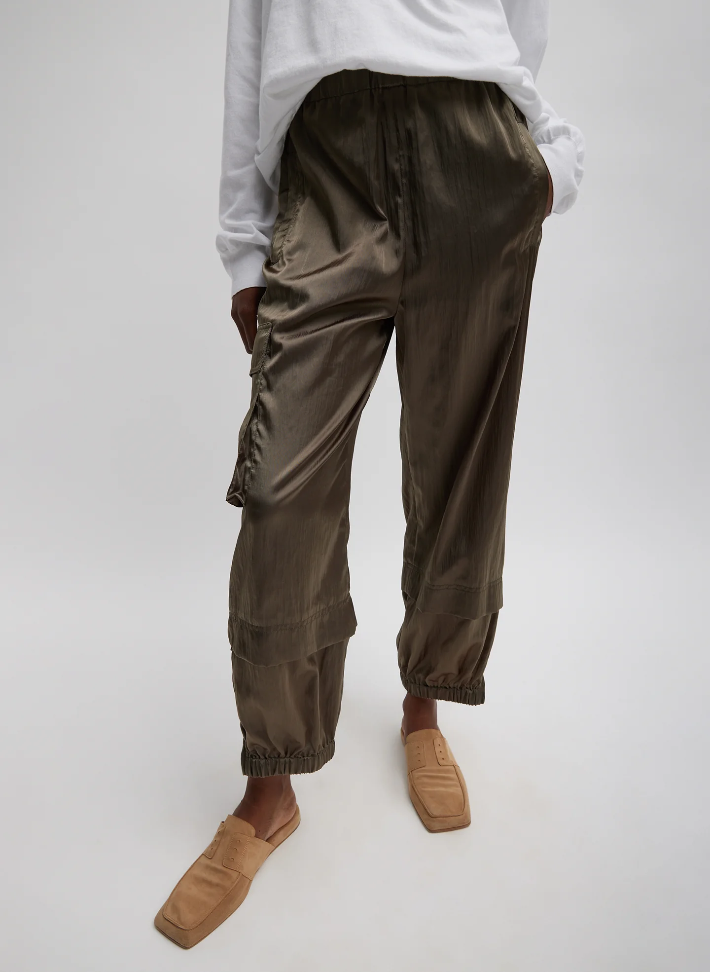 Shiny Nylon Pull On Wilt Jogger