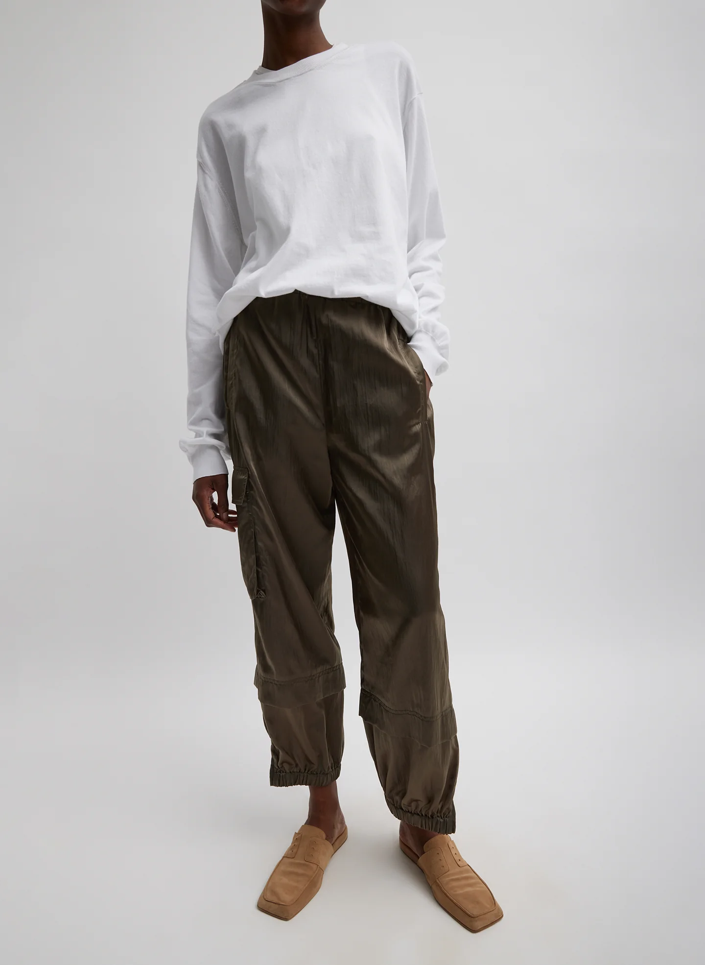 Shiny Nylon Pull On Wilt Jogger - Image 2