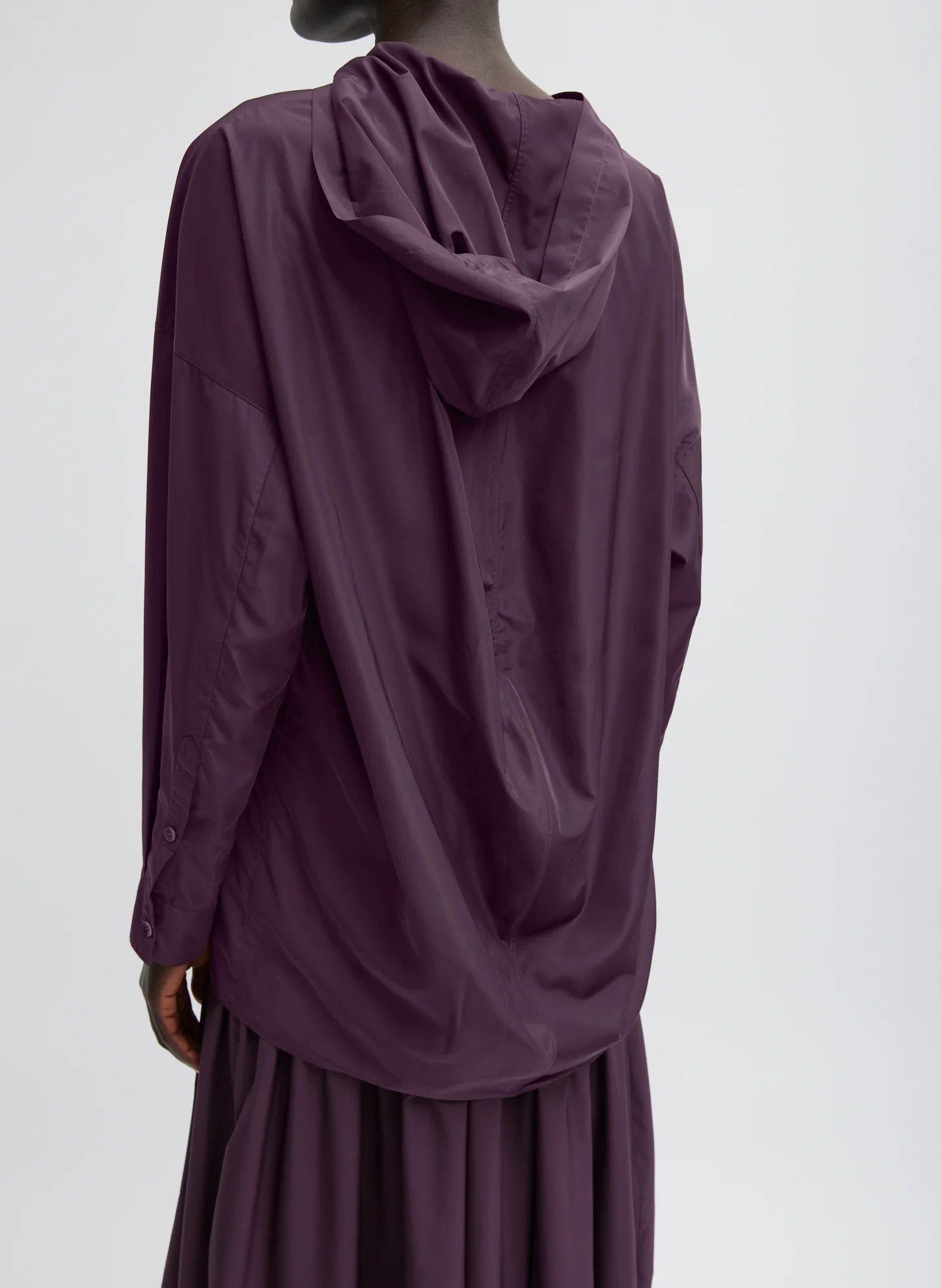Shirred Nylon Hoodie With Cocoon Back - Image 2
