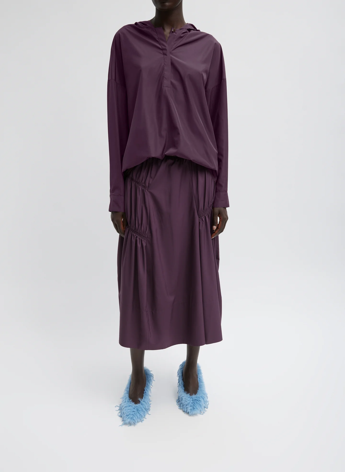 Shirred Nylon Hoodie With Cocoon Back - Image 6