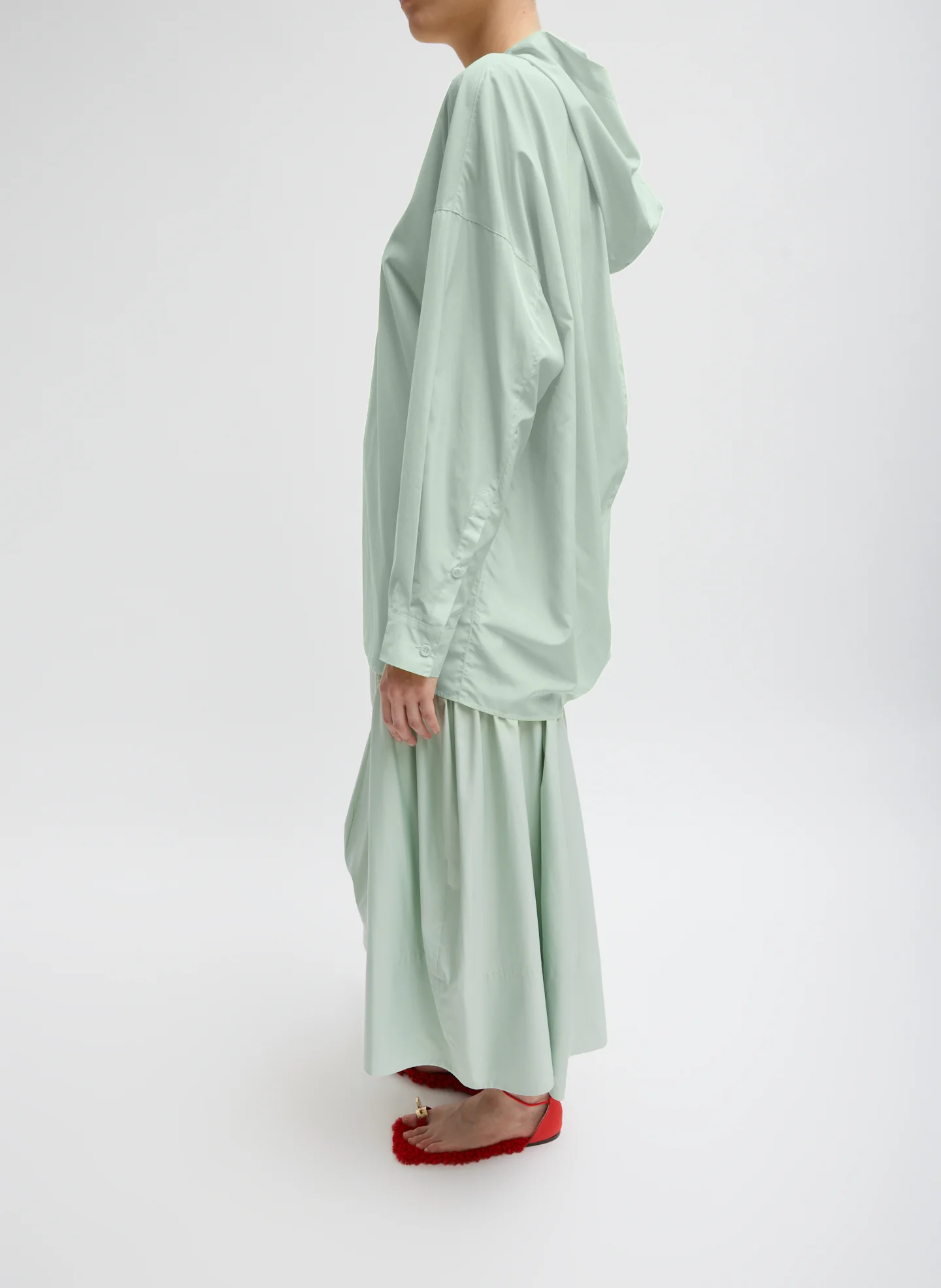 Shirred Nylon Hoodie With Cocoon Back - Image 4