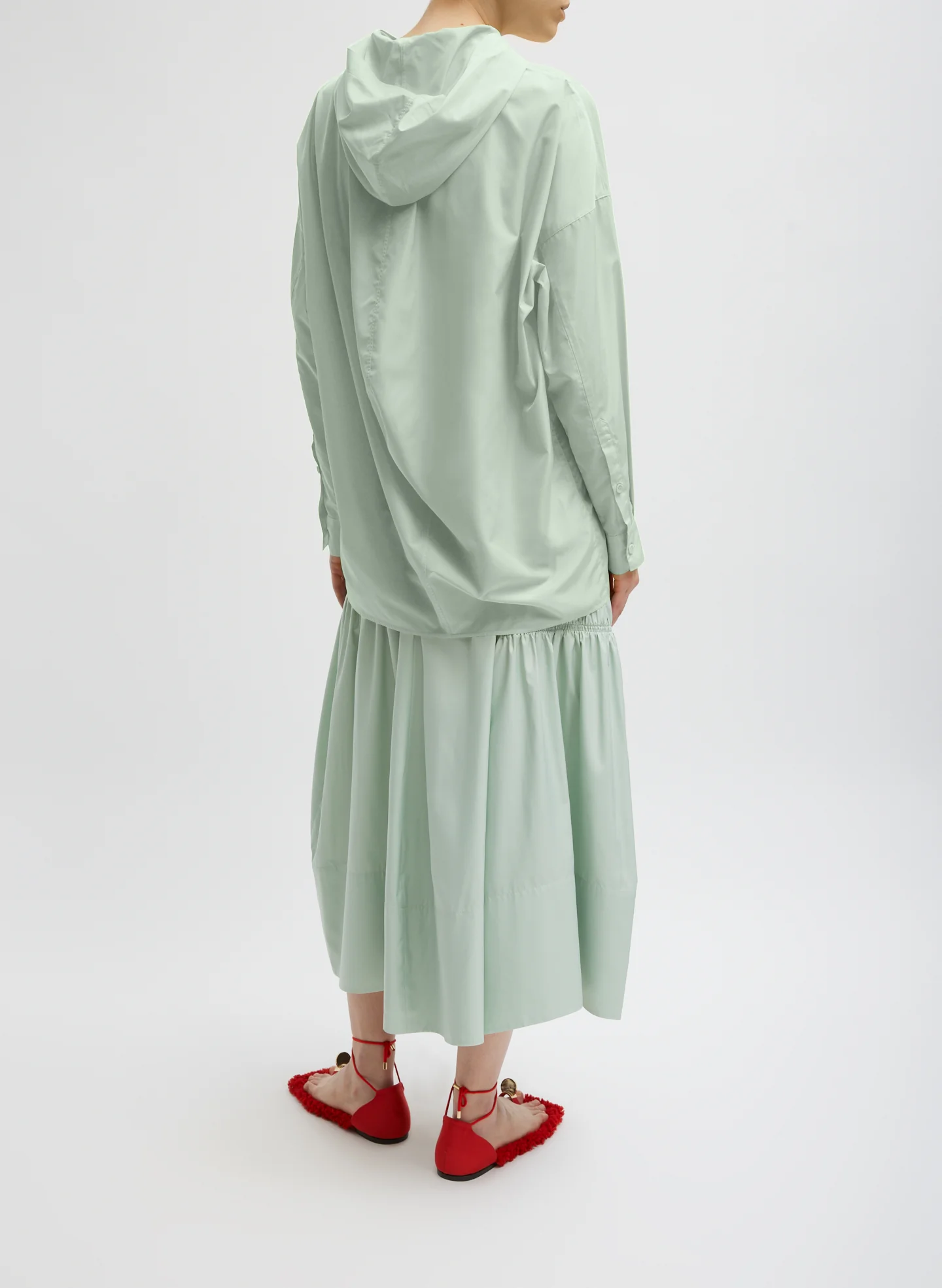Shirred Nylon Hoodie With Cocoon Back - Image 5