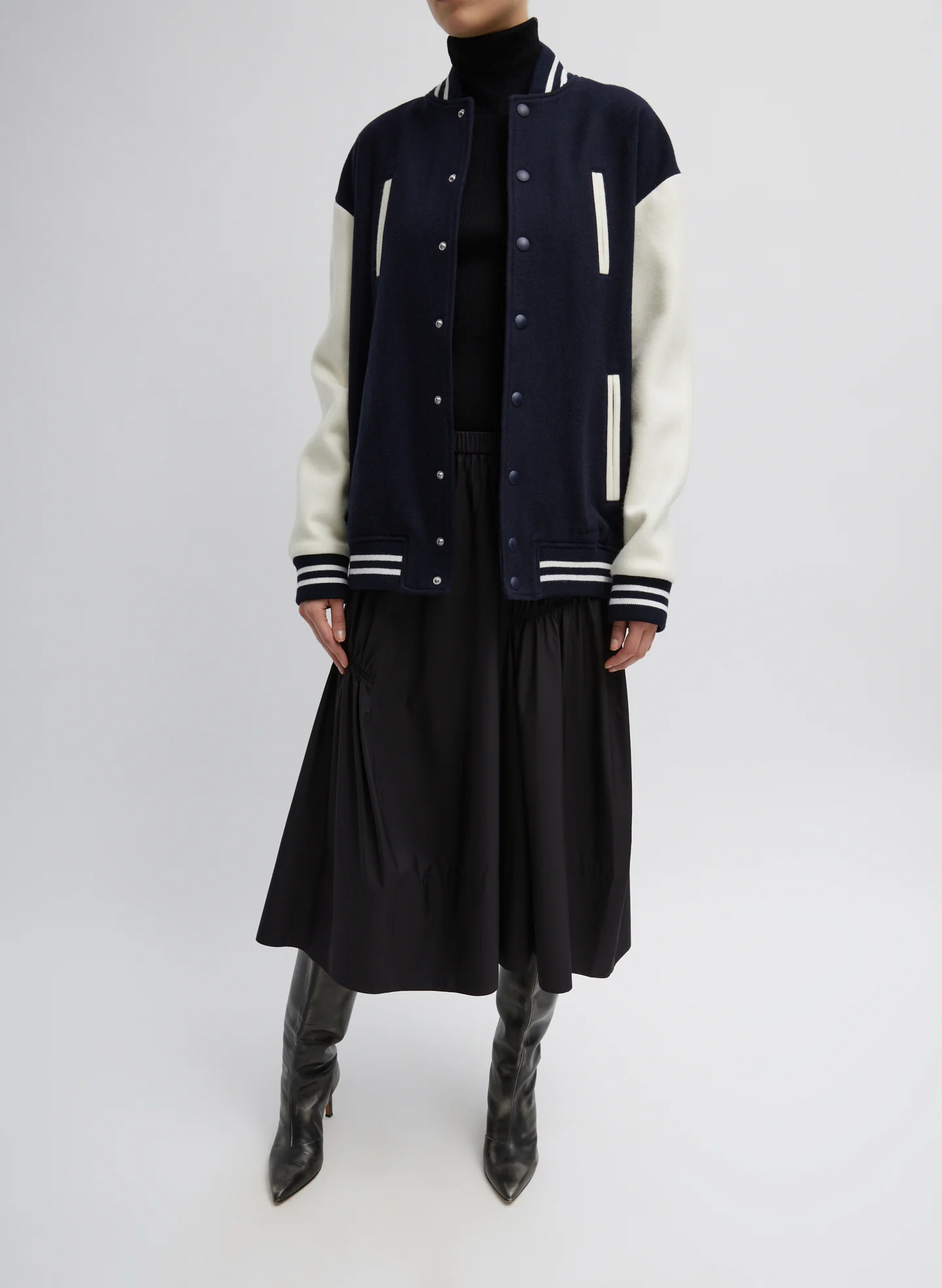 Shirred Nylon Paneled Skirt - Image 4