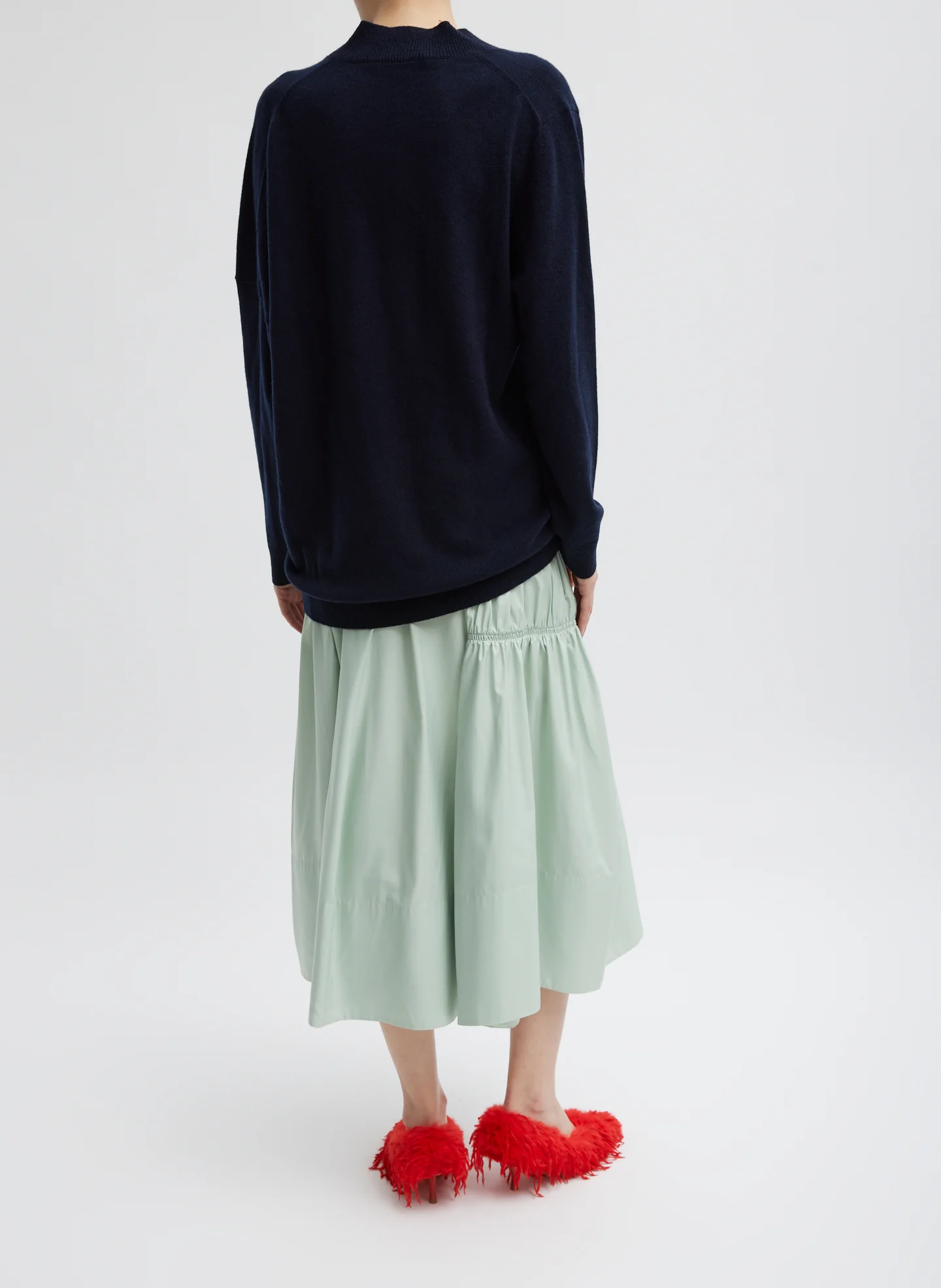 Shirred Nylon Paneled Skirt - Image 10