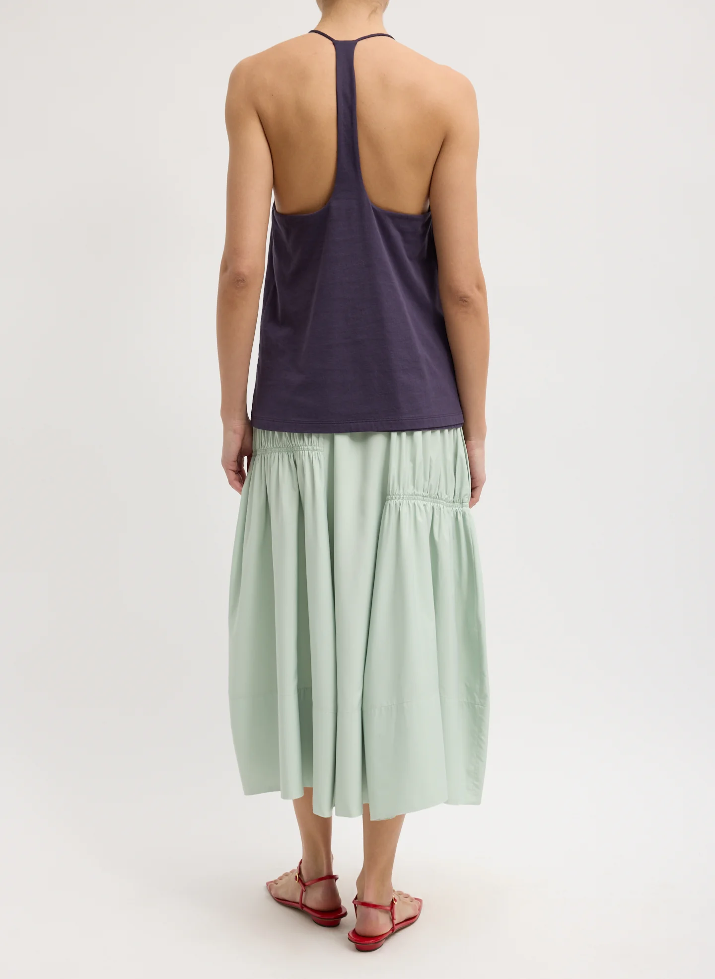 Shirred Nylon Paneled Skirt - Image 2
