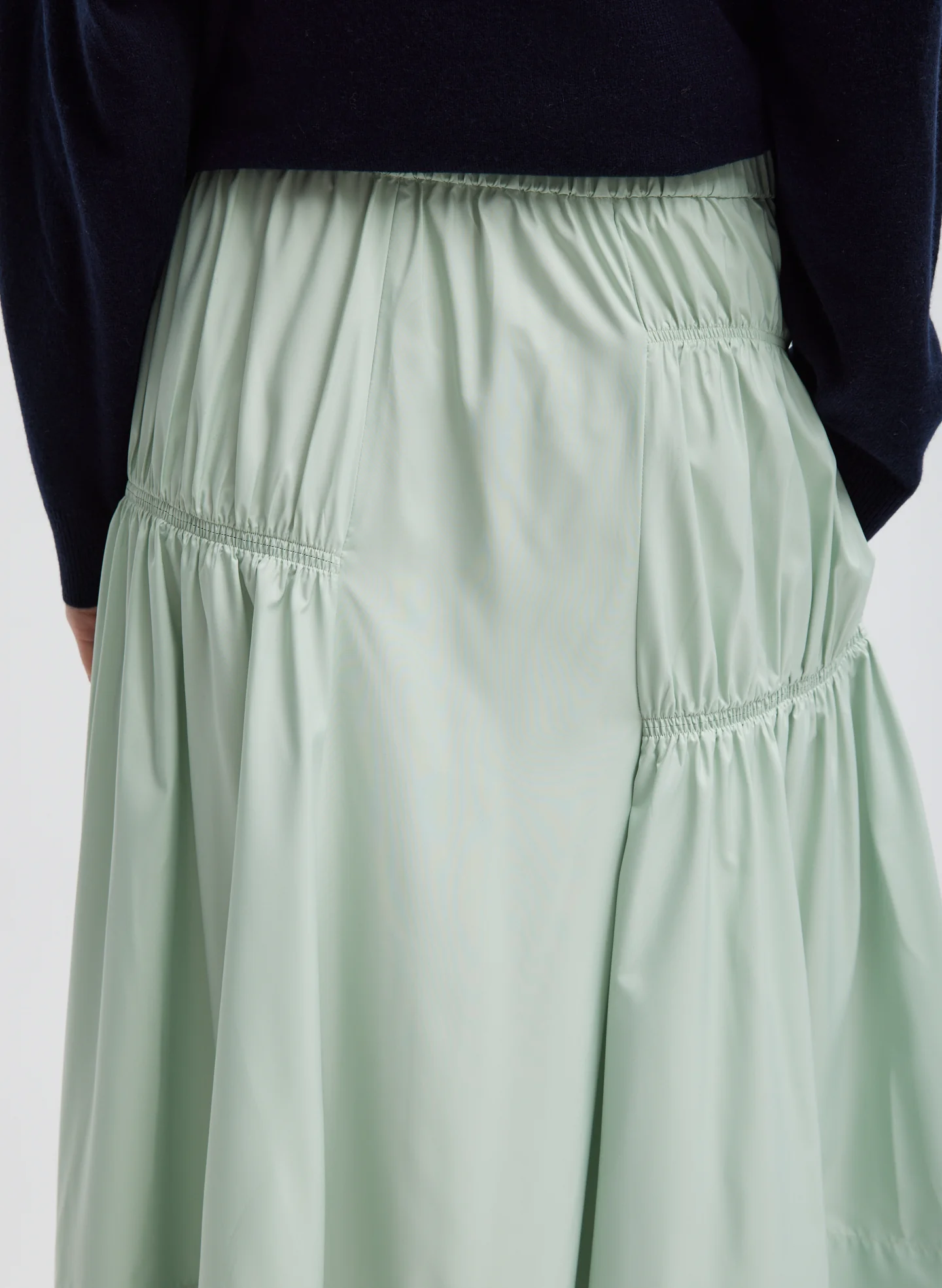 Shirred Nylon Paneled Skirt - Image 8
