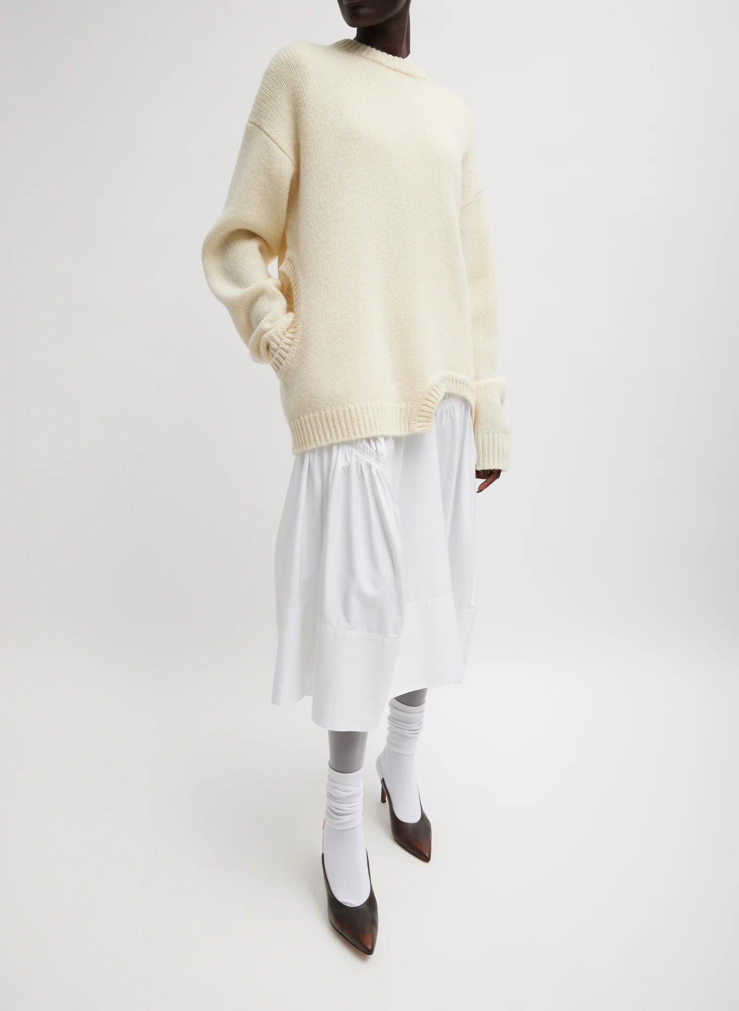 Shirred Nylon Paneled Skirt - Image 6