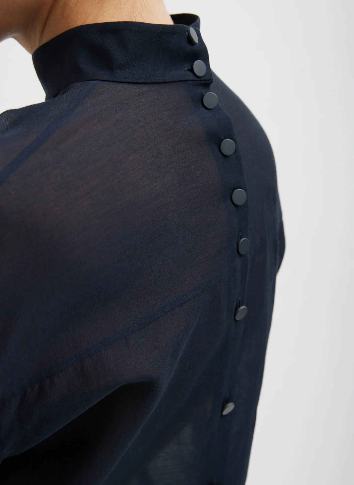 Silk Cotton Shirred Neck Blouse - Image 3