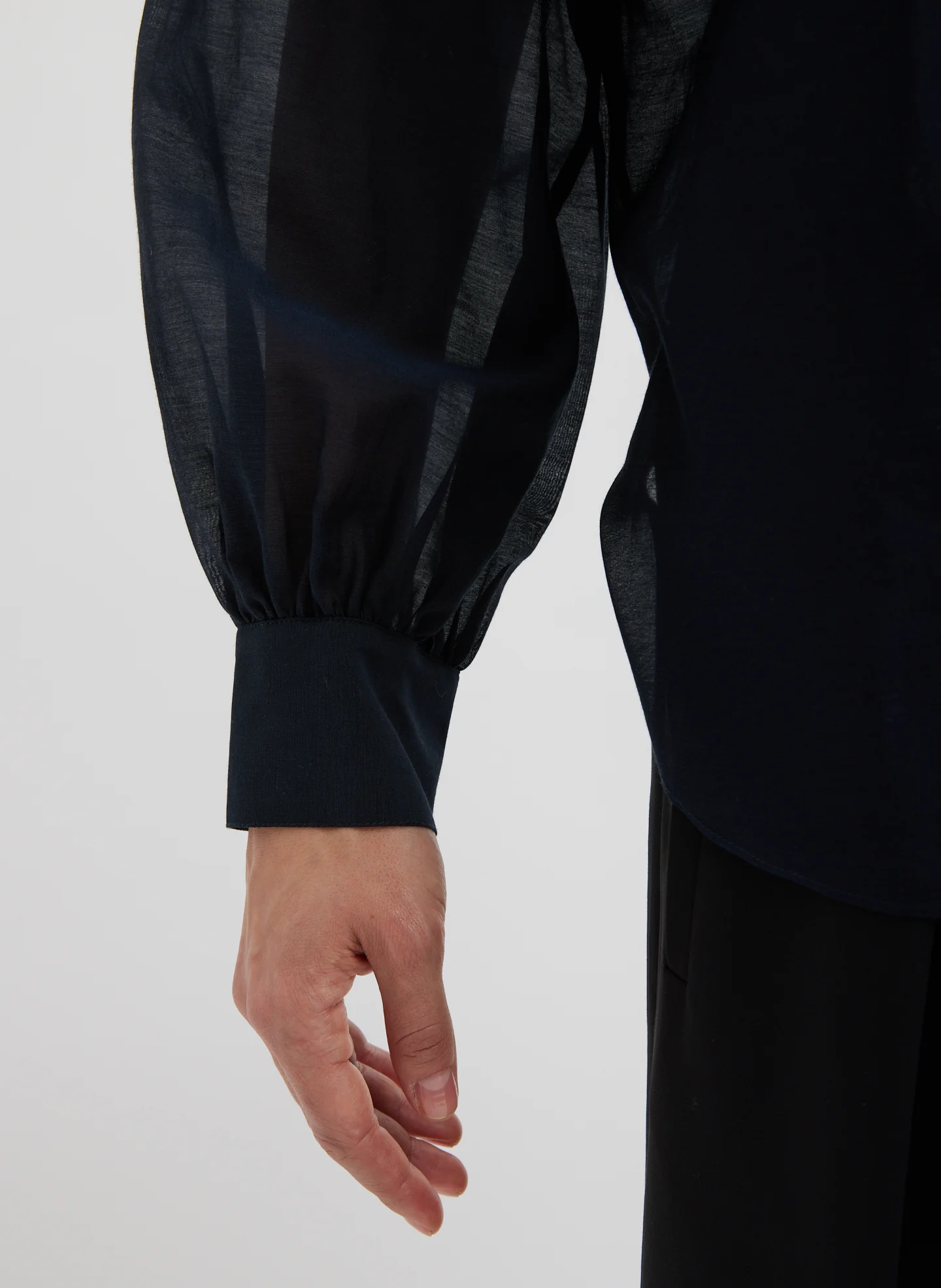 Silk Cotton Shirred Neck Blouse - Image 5