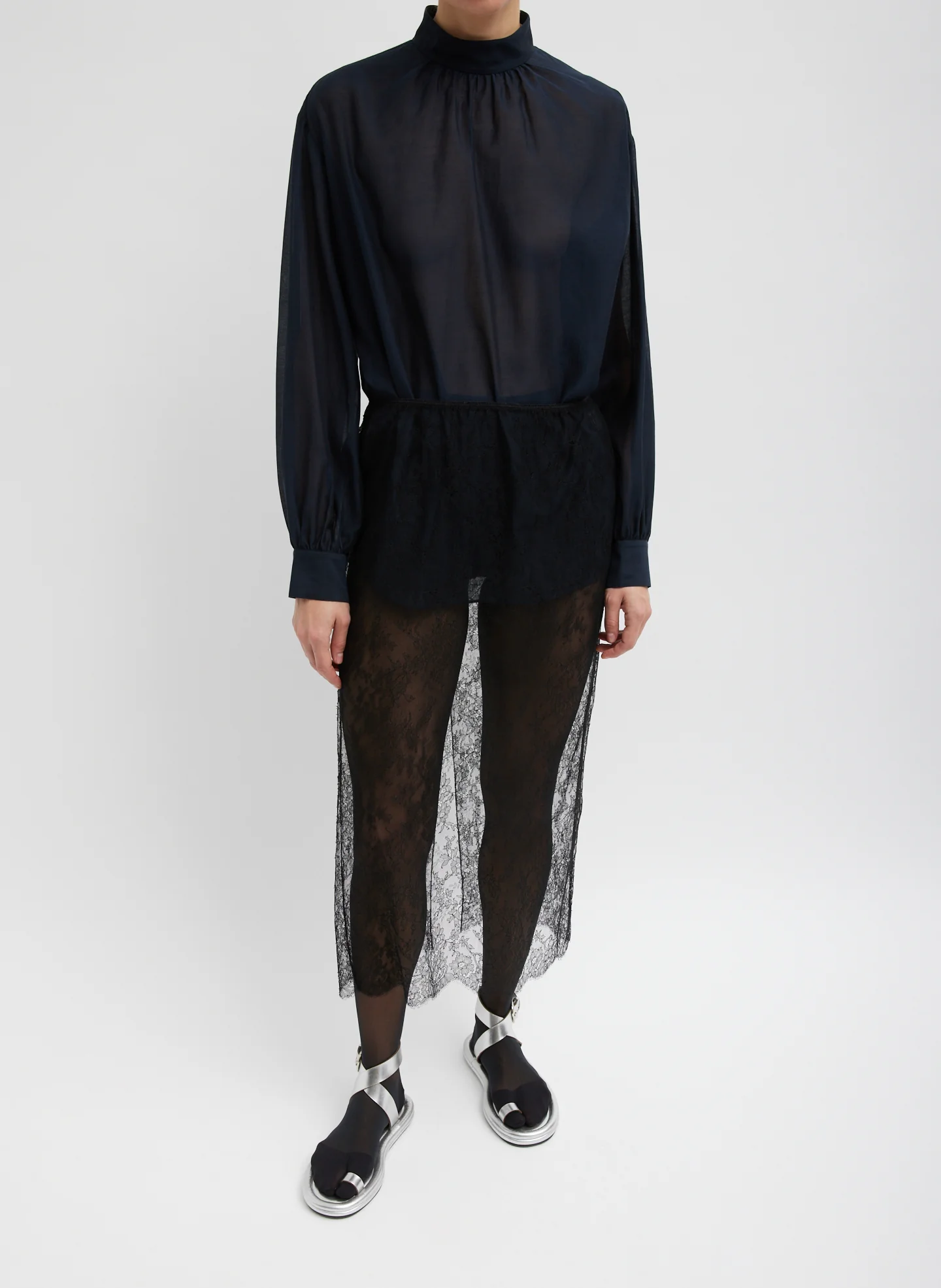 Silk Cotton Shirred Neck Blouse - Image 7