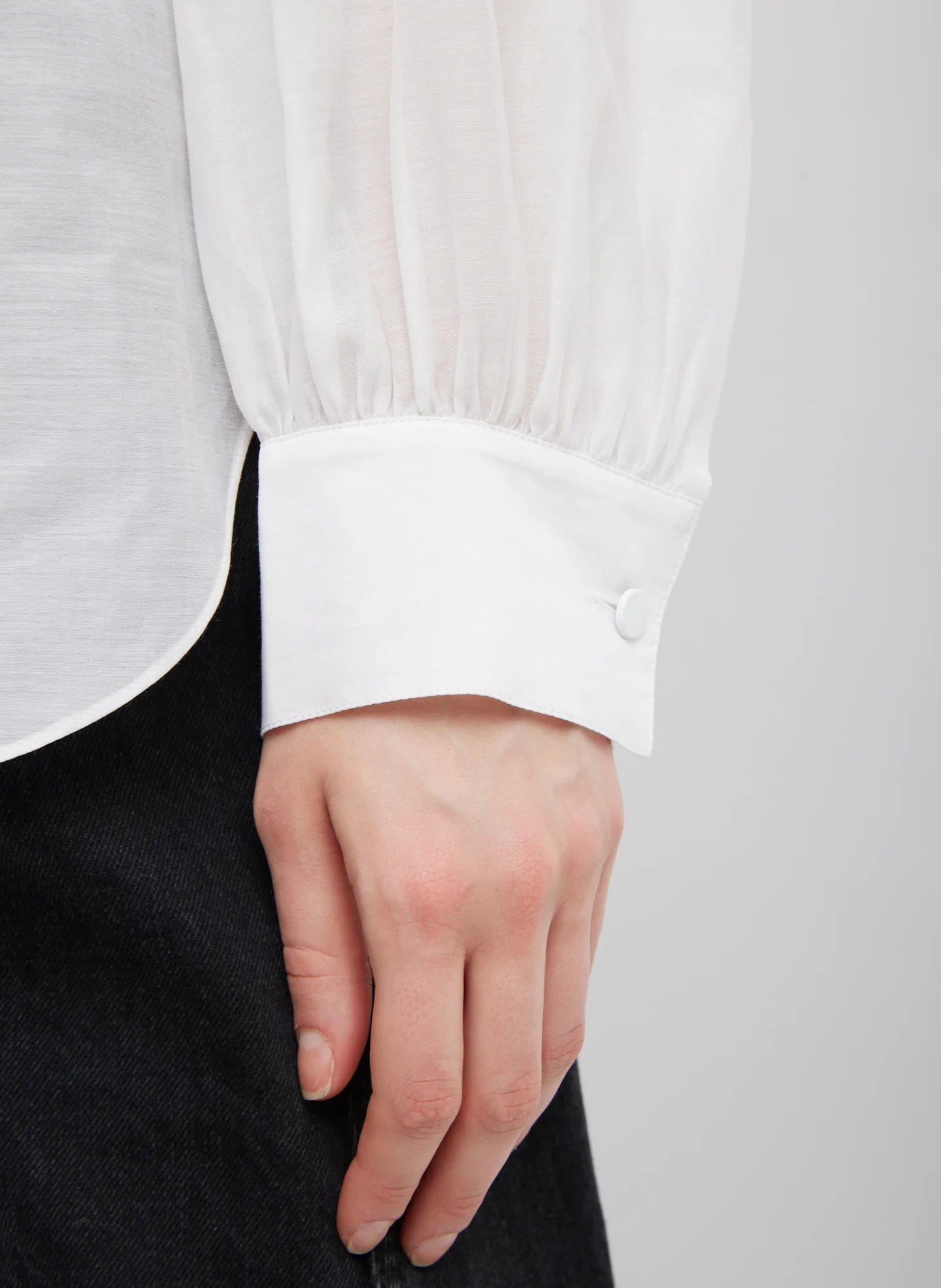 Silk Cotton Shirred Neck Blouse - Image 4