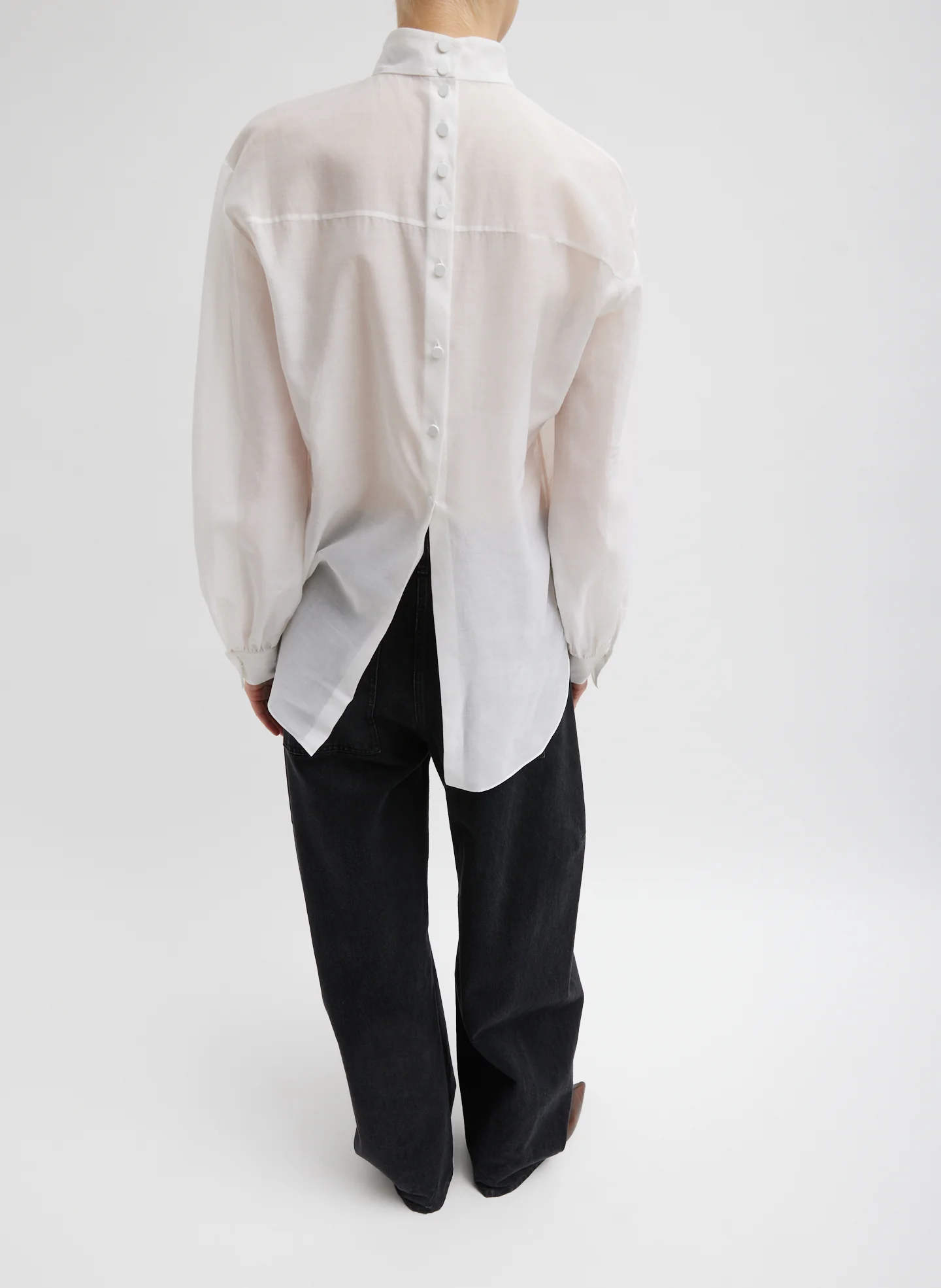 Silk Cotton Shirred Neck Blouse - Image 6